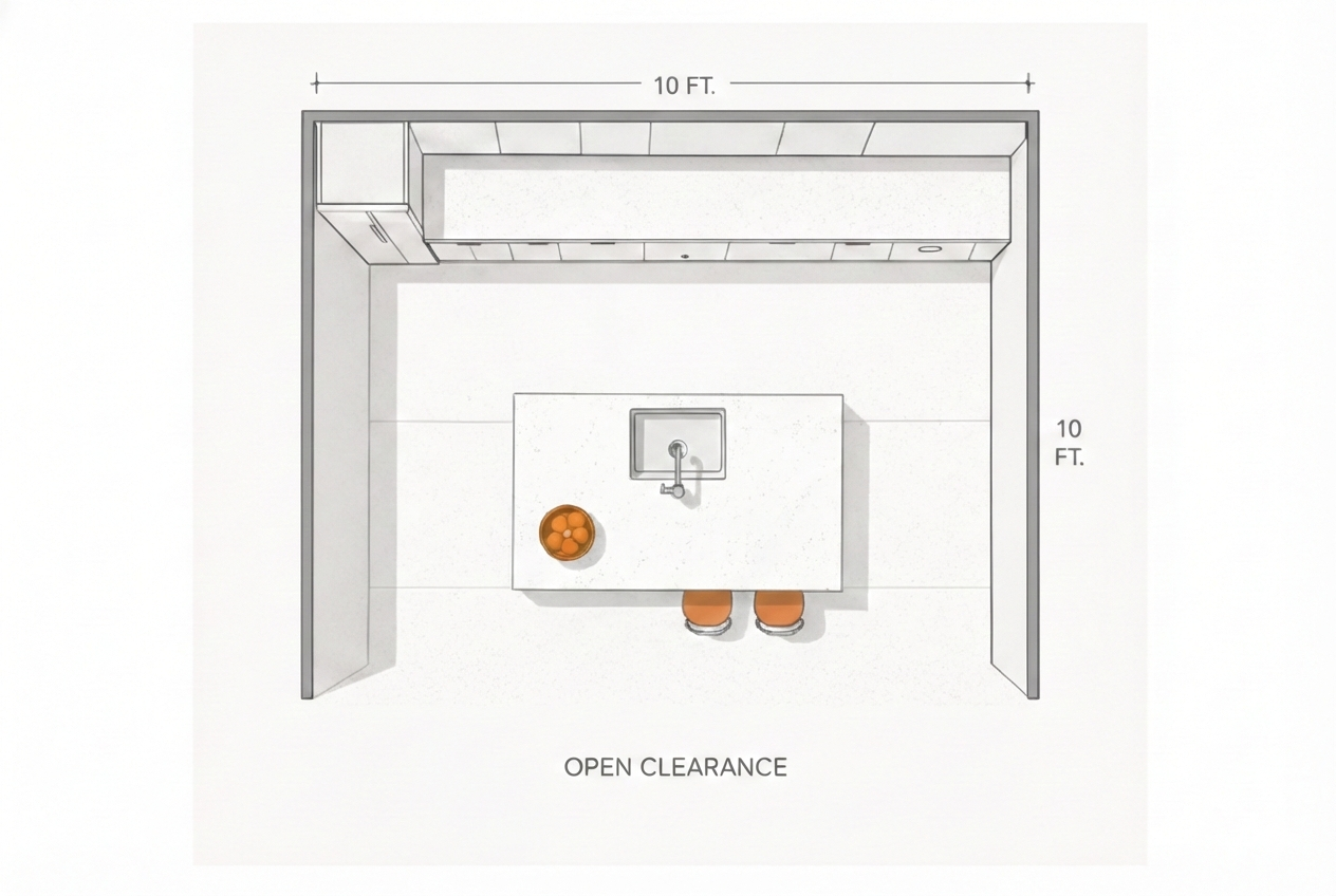 10x10 Kitchen - Single Wall floor plan layout