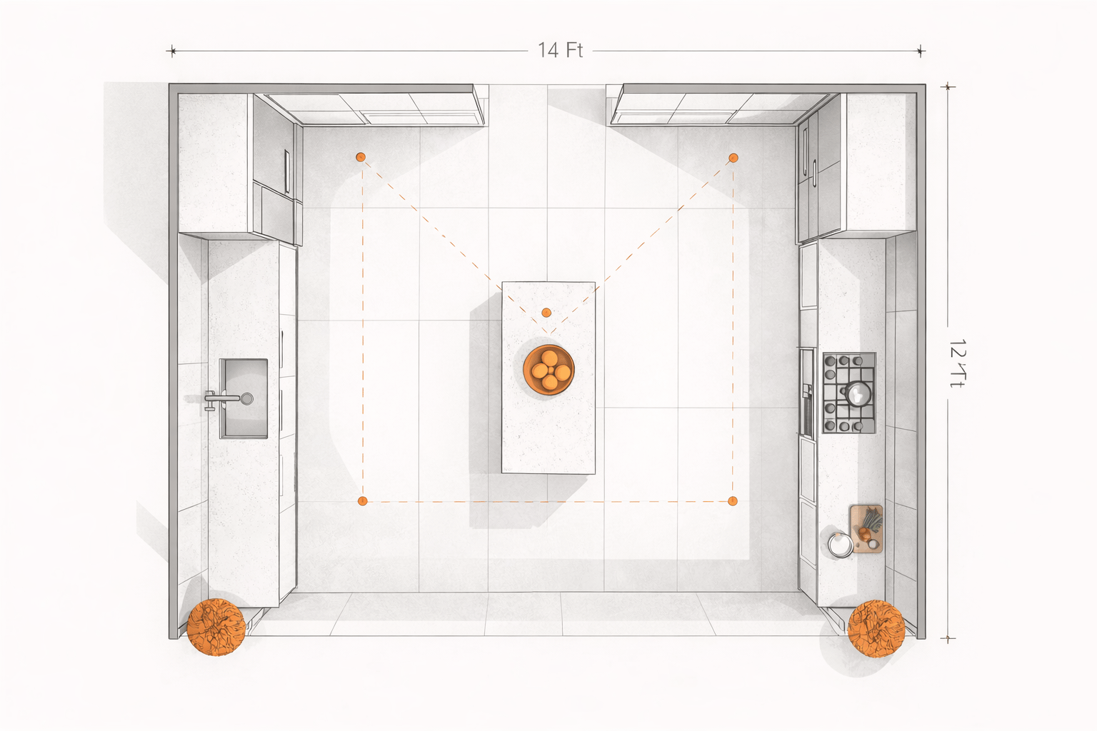 12x14 layout galley kitchen