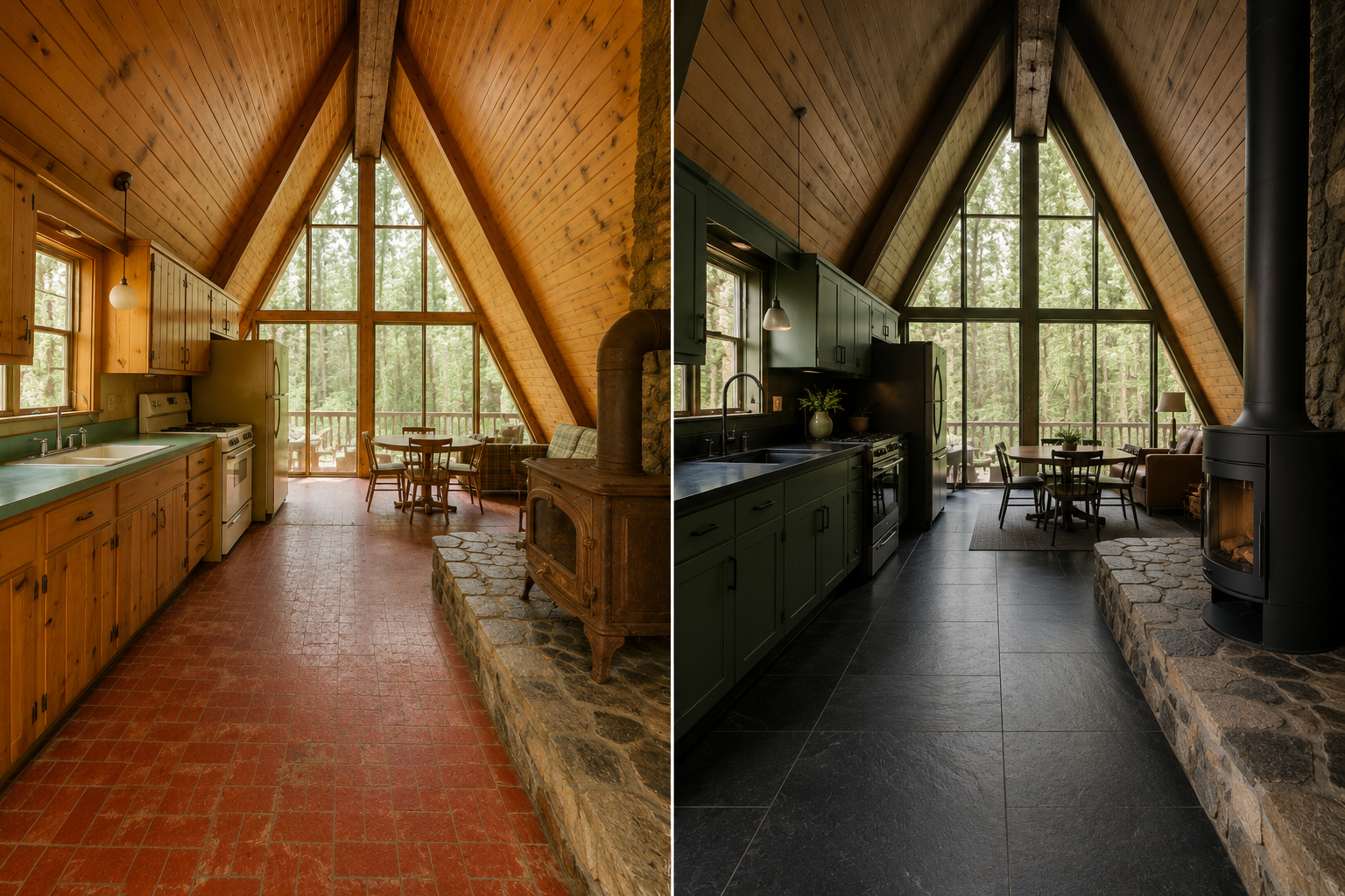 Refined Mountain Lodge (1950s A-Frame)