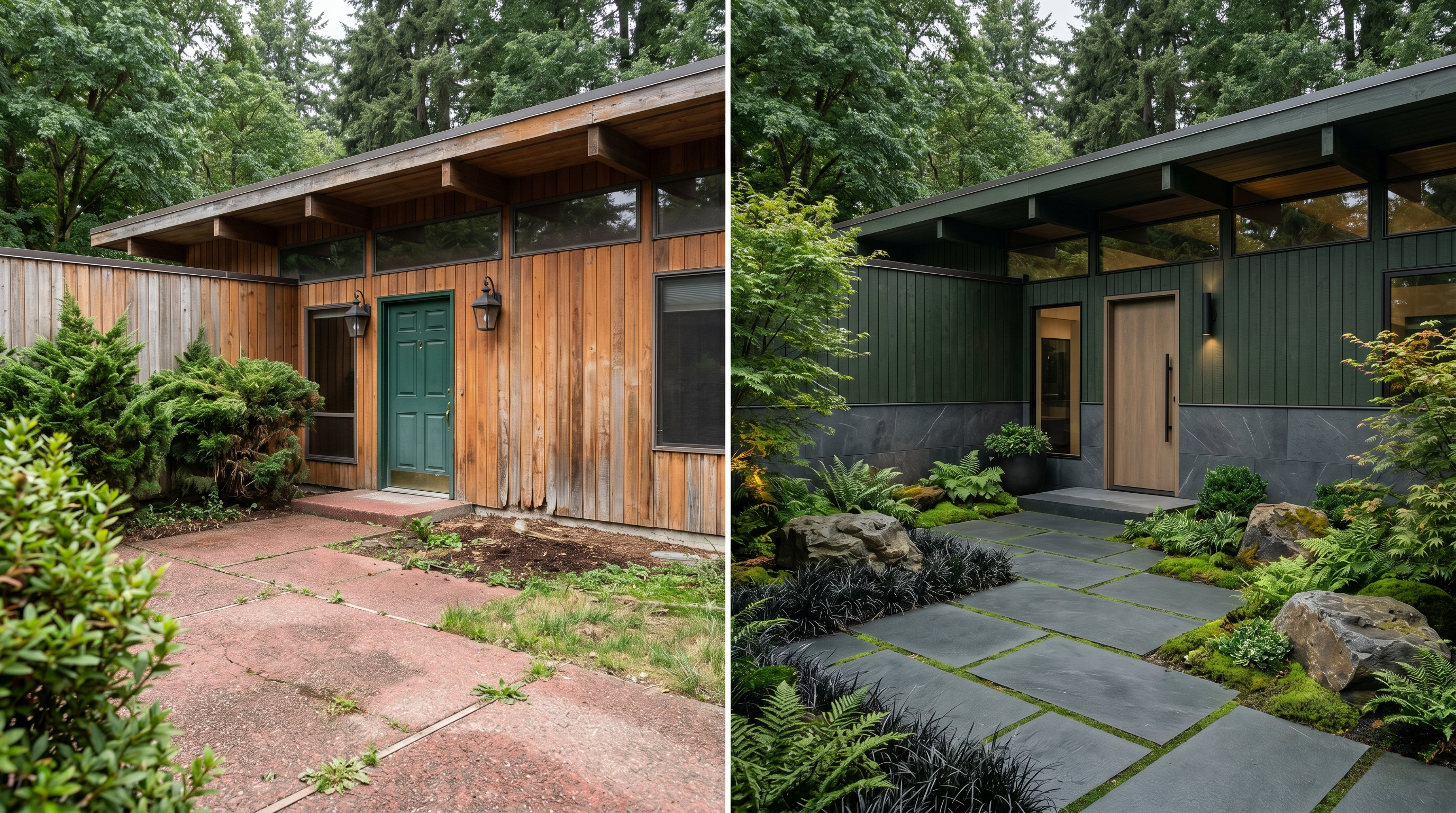 16 — Mid-Century Modern Courtyard Home _ Deep Forest Organic Luxury Renovation