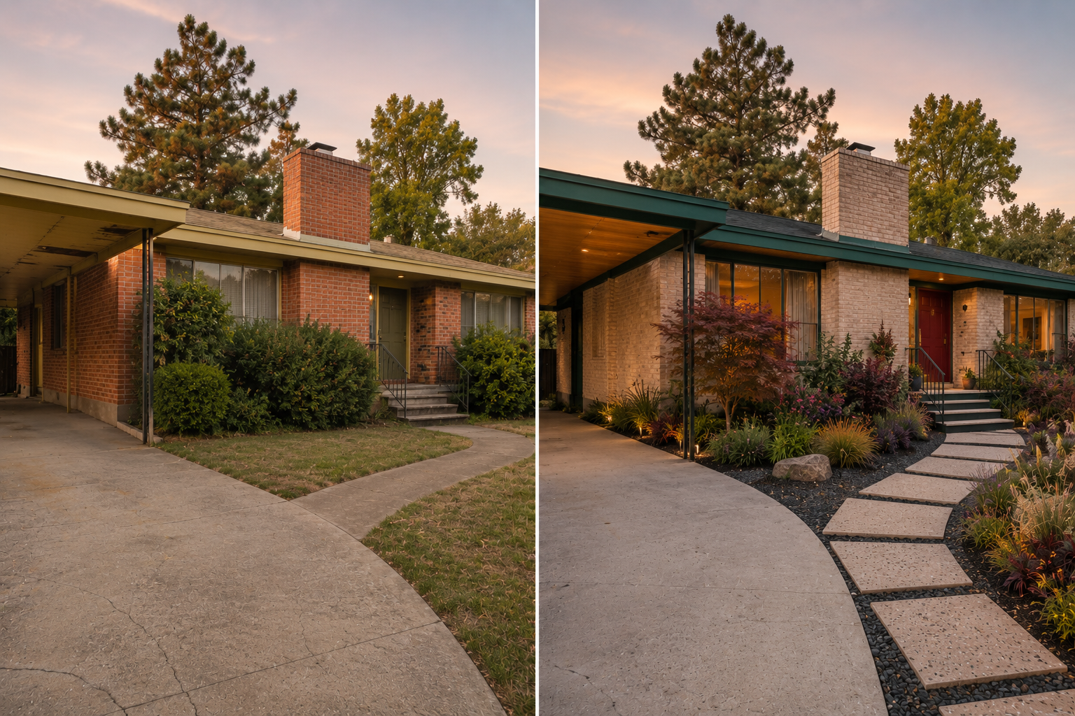 5 — Mid-Century Modern Brick Ranch _ Jewel-Toned Maximalist Renovation