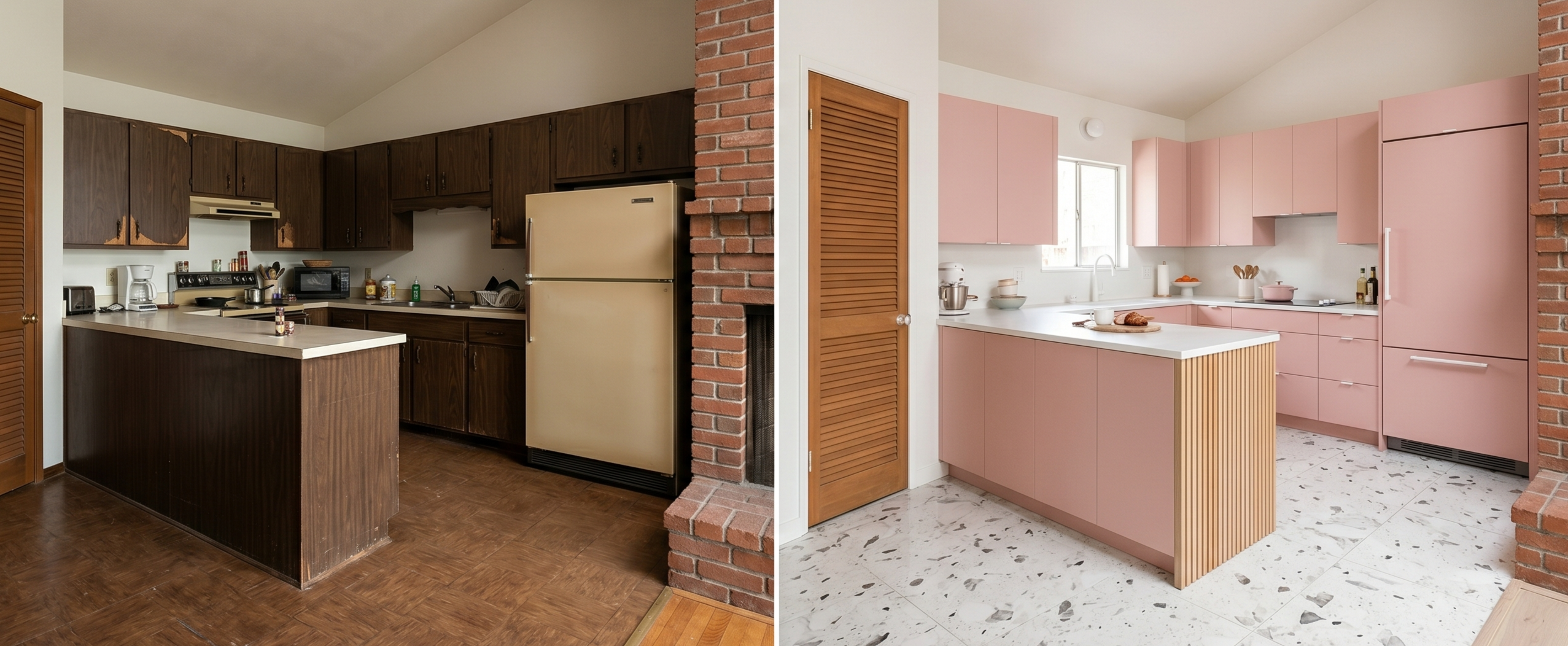 The Pink Retro-Modern Revival (Mid-Century Ranch)