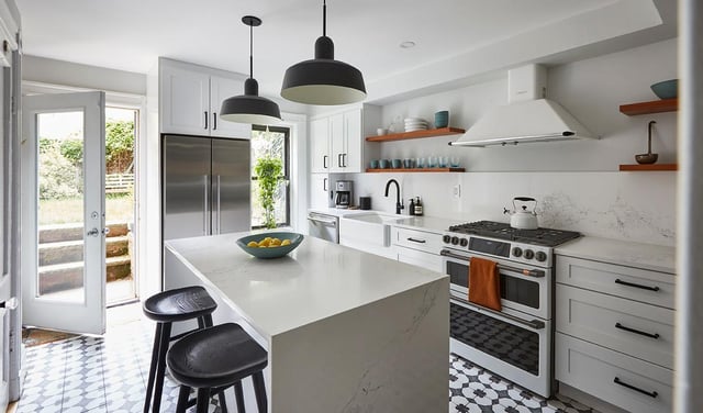 Engineered stone countertop island