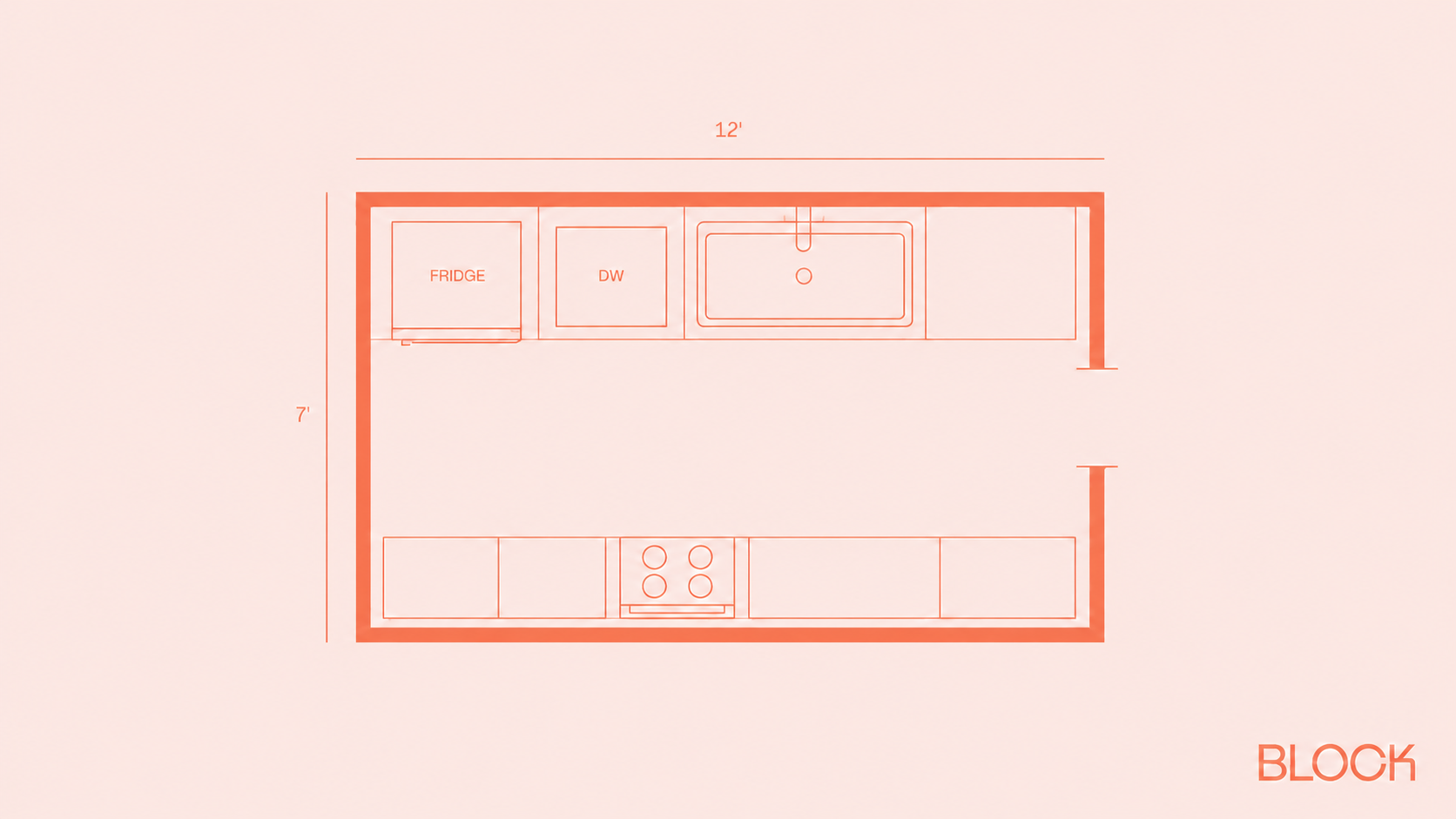 7x12 Galley Floor Plan