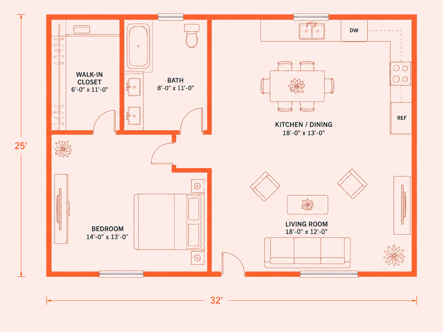 800 Square Foot Plan 