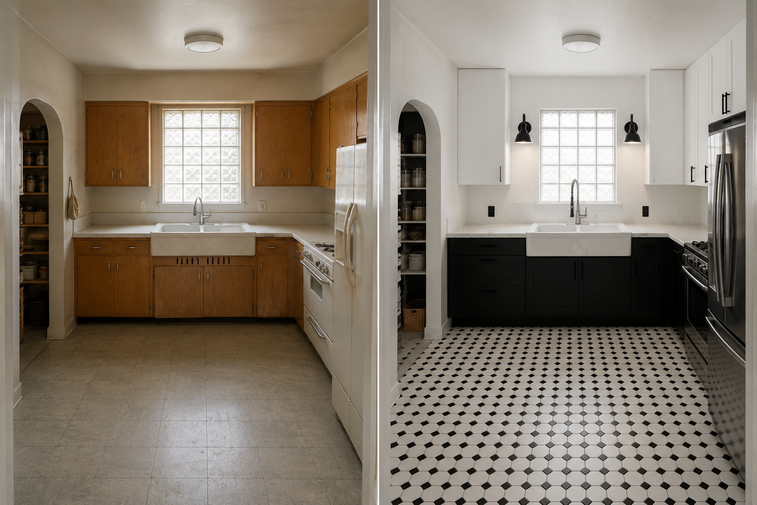 The High-Contrast Sleek Industrial (Brick Bungalow)