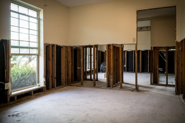 Home renovation after flood damage