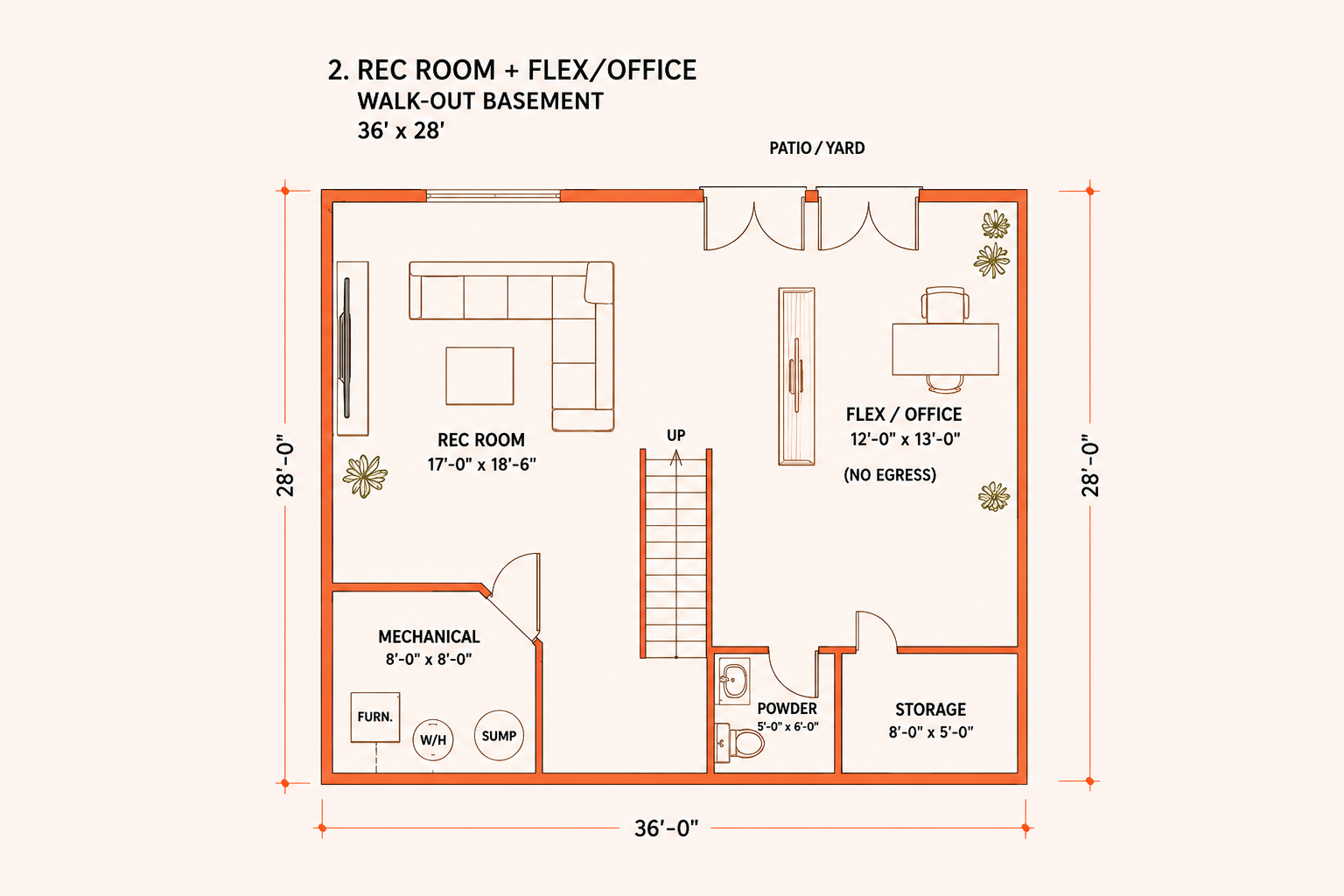 Basement Walk-Out Floor Plan - Flex_Office