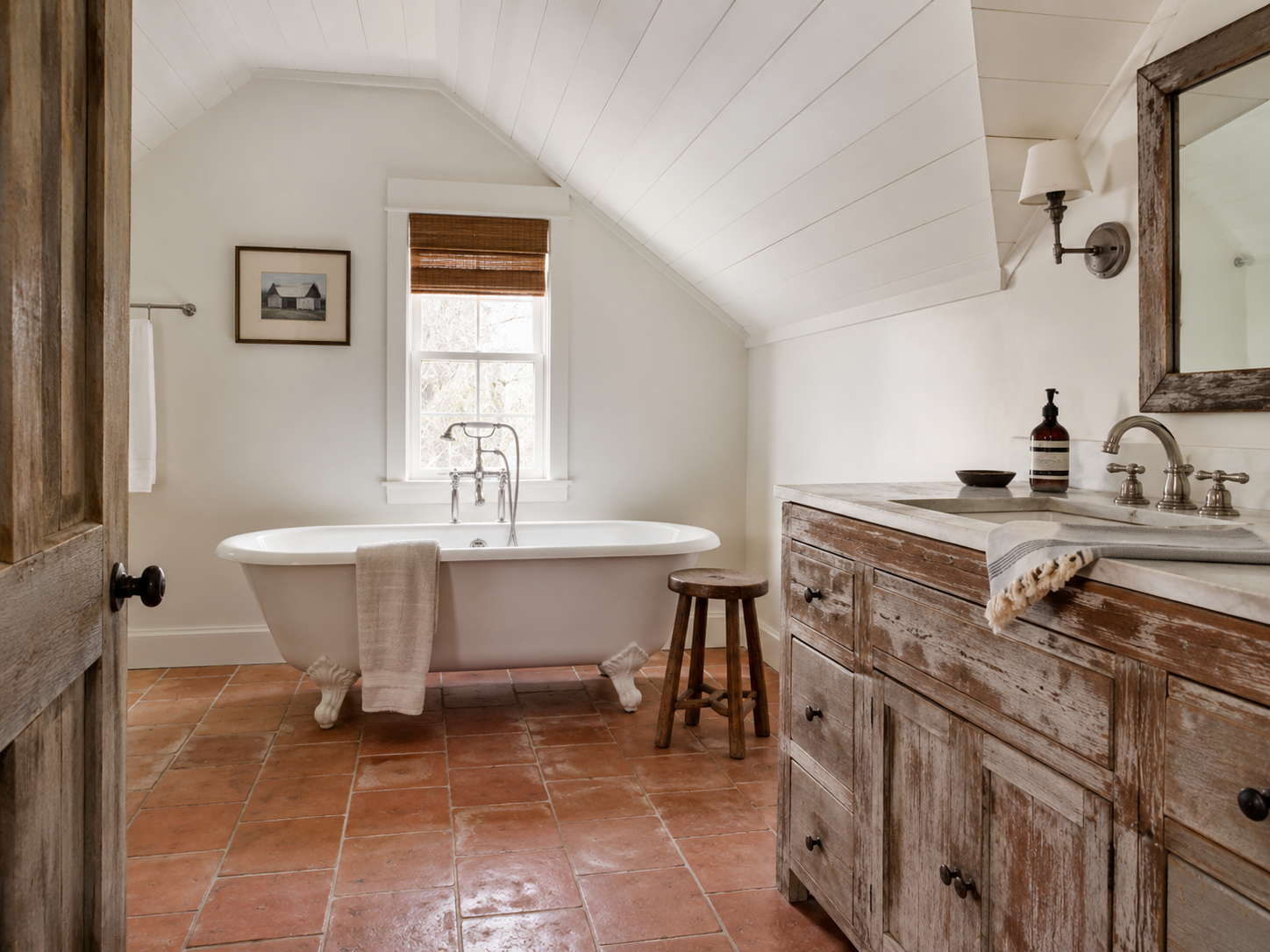 Bathroom Slanted Ceiling Shiplap