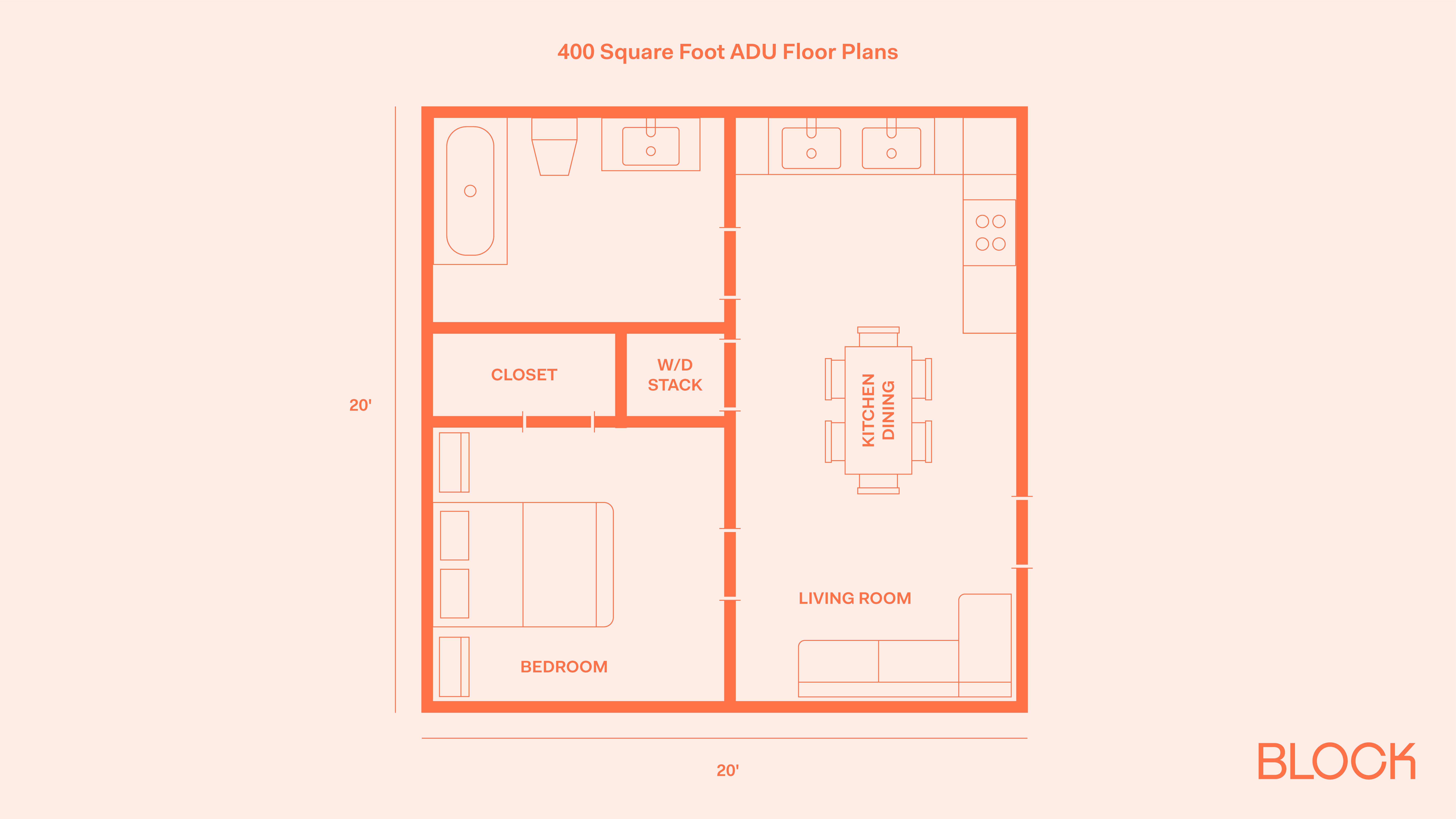 400 Sq Ft ADU Floor Plans: 4 Layouts