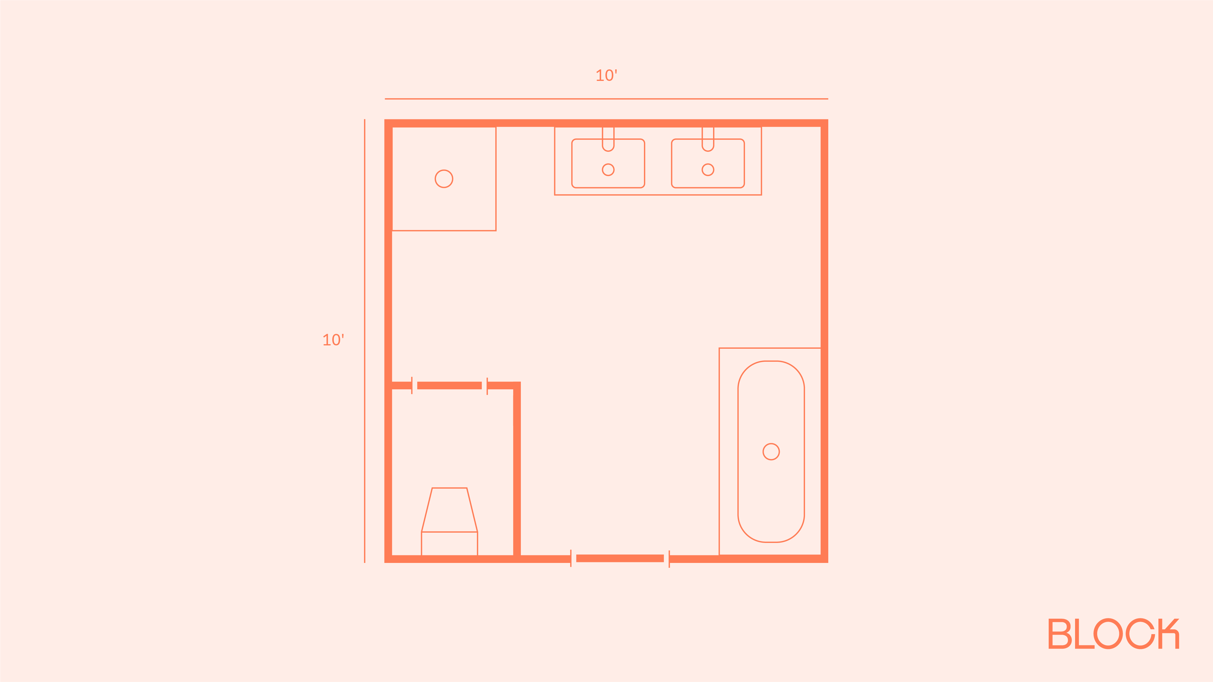 Block bathroom floor plan 