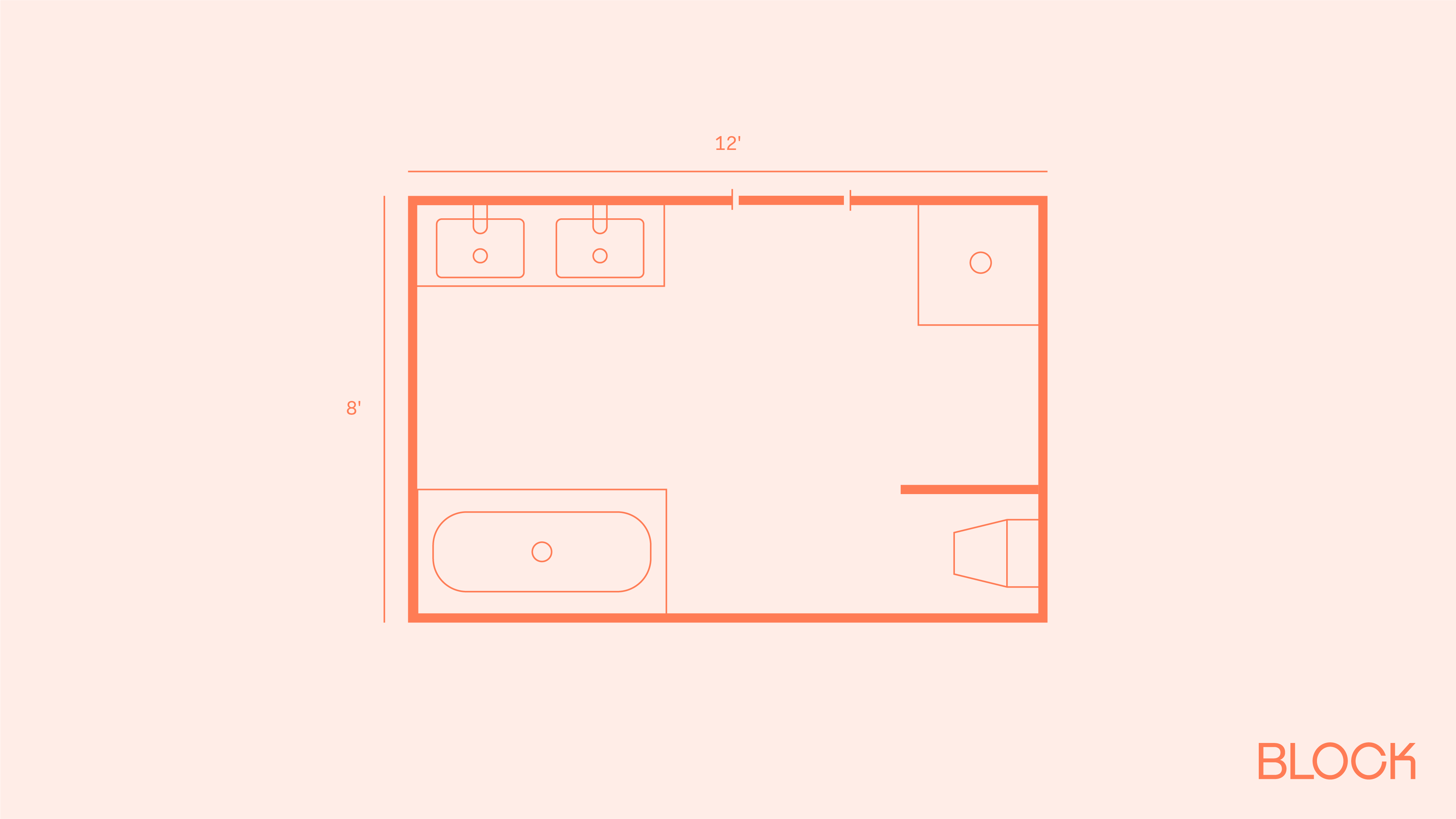 Block bathroom floor plan 8x12 layout