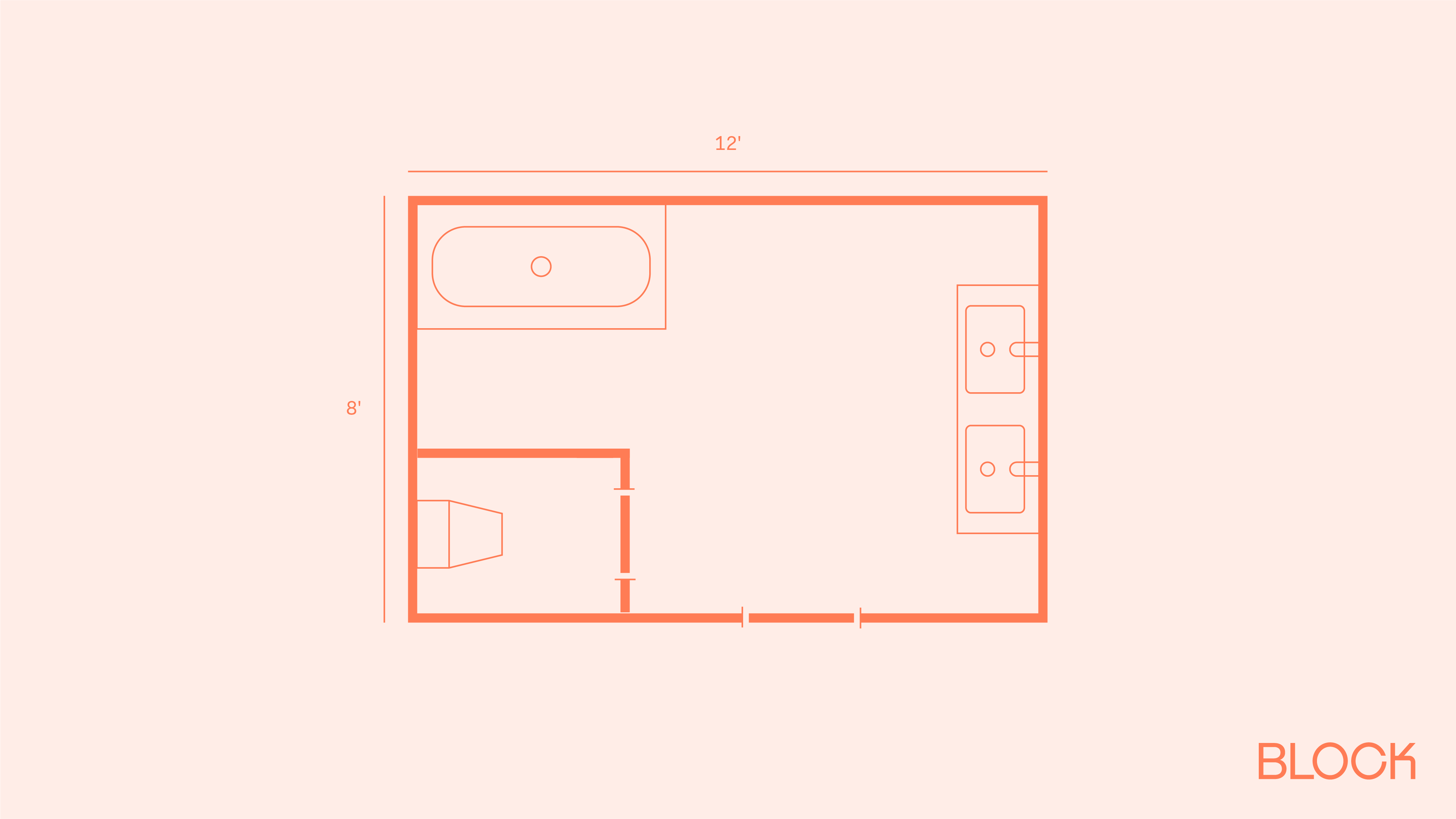 Block bathroom floor plan 8x12 layout
