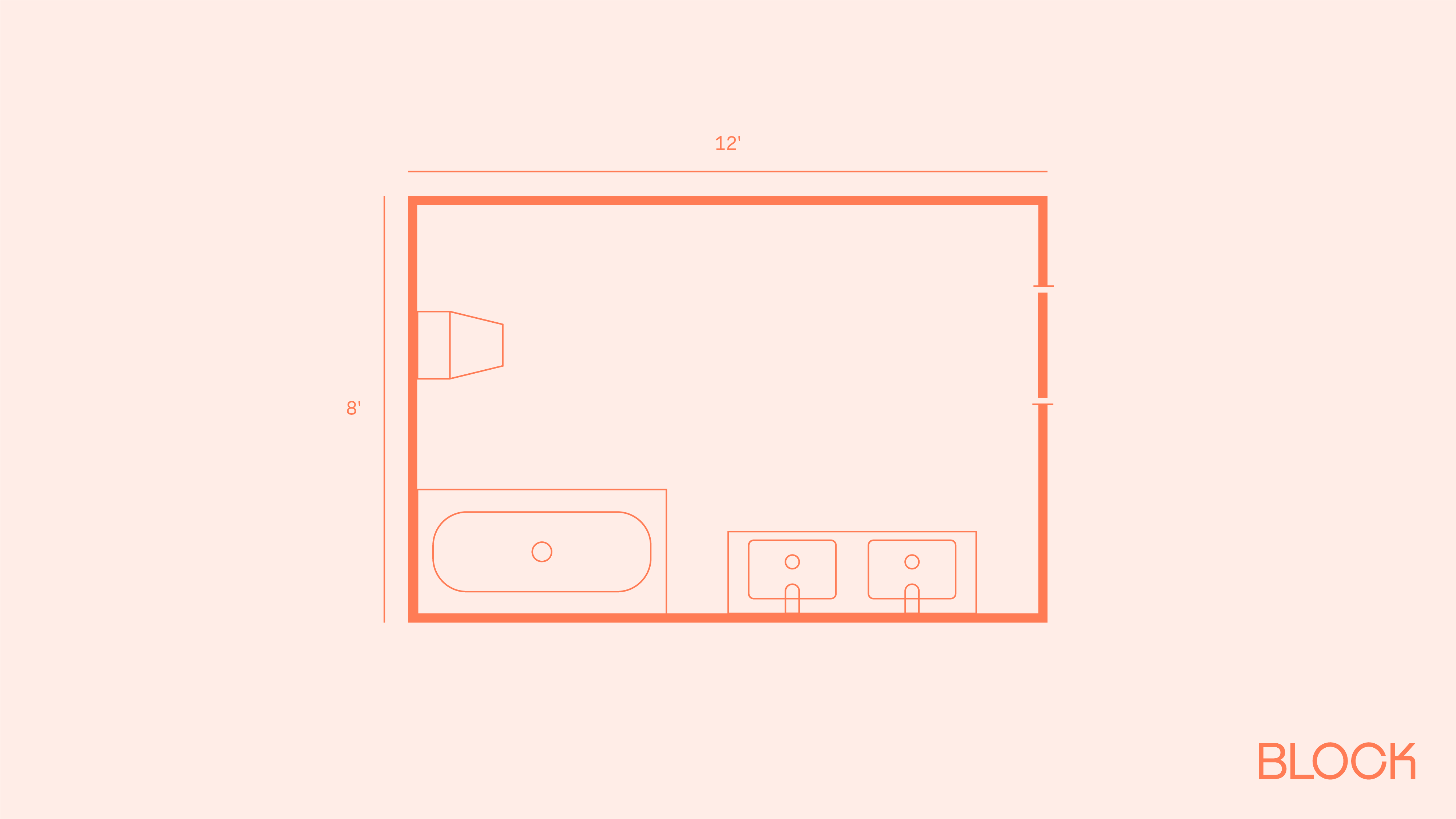 Block bathroom floor plan 8x12 layout