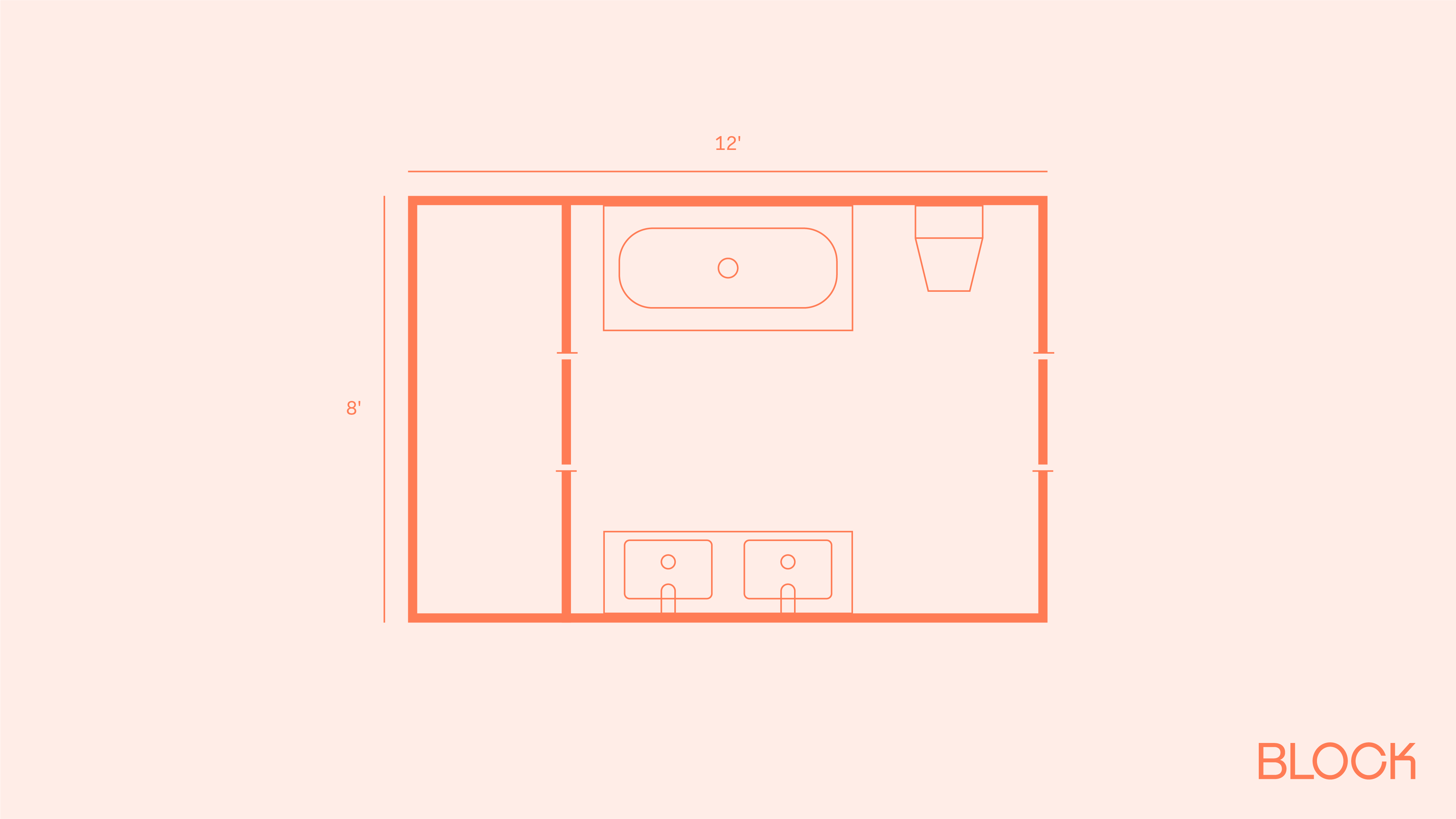 Block bathroom floor plan 8x12 layout