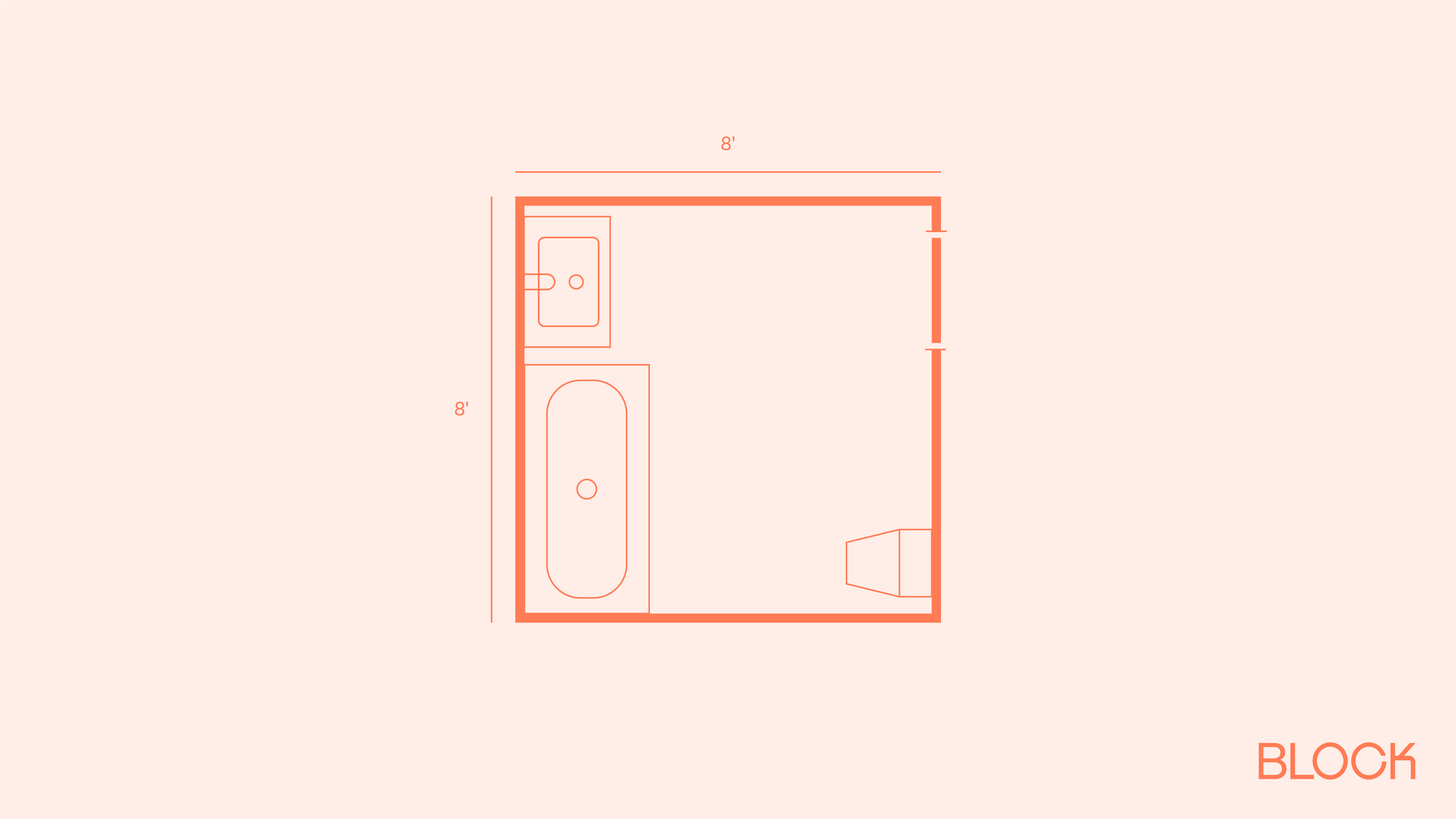 8x8 soaking bath floor plan
