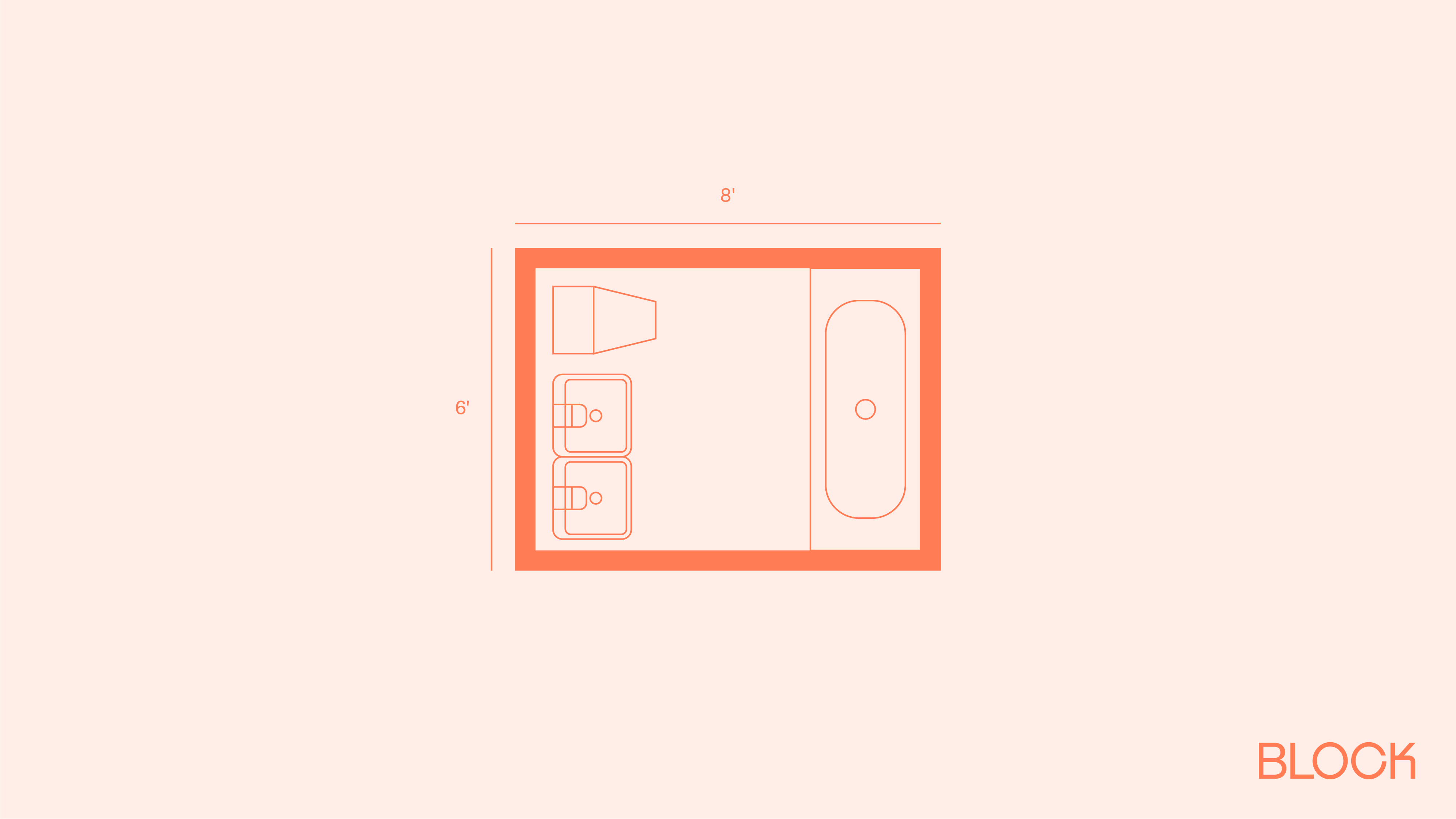 Block bathroom floor plan 6x8 layout