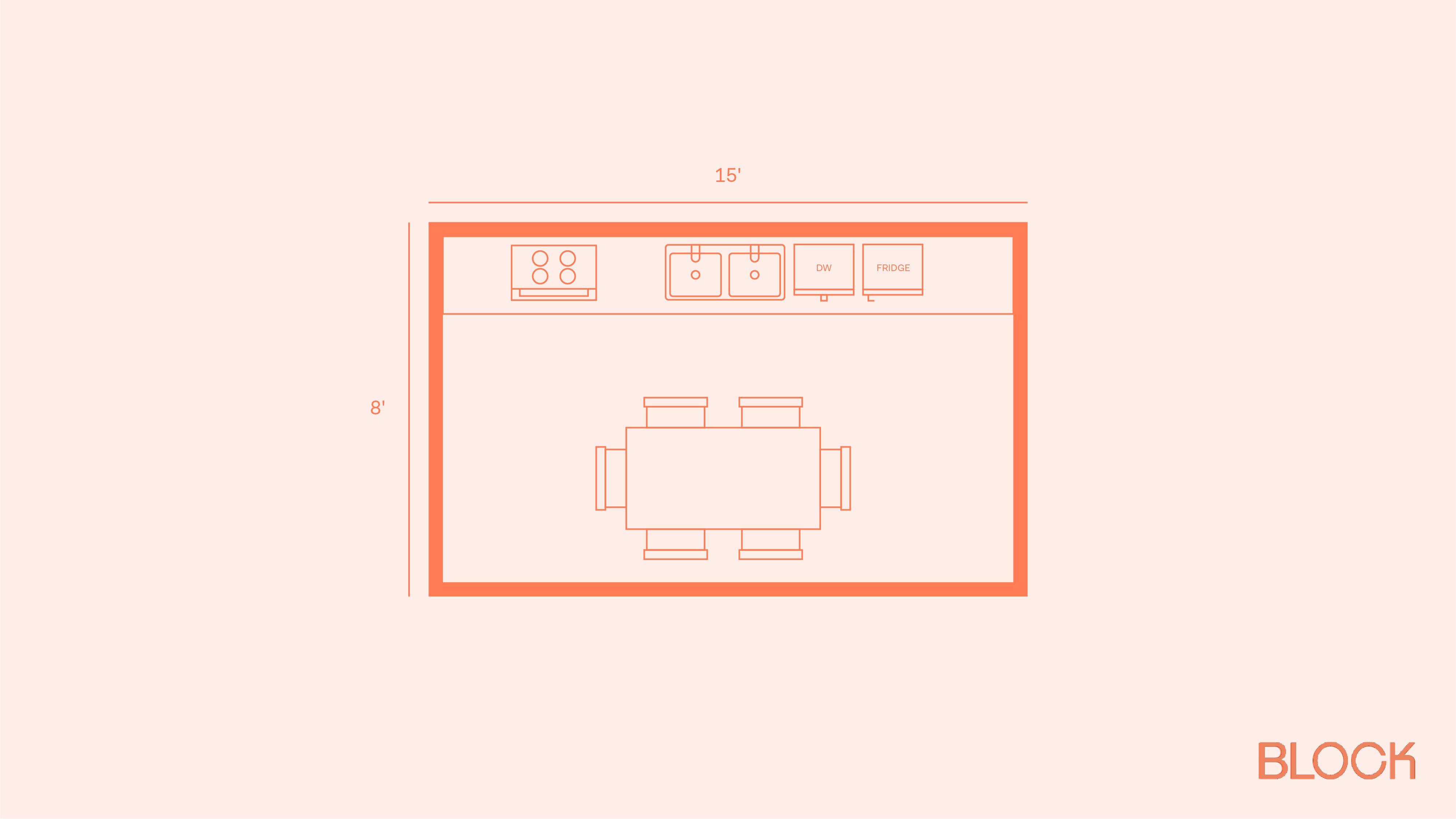 Block kitchen plan 15x8 layout idea
