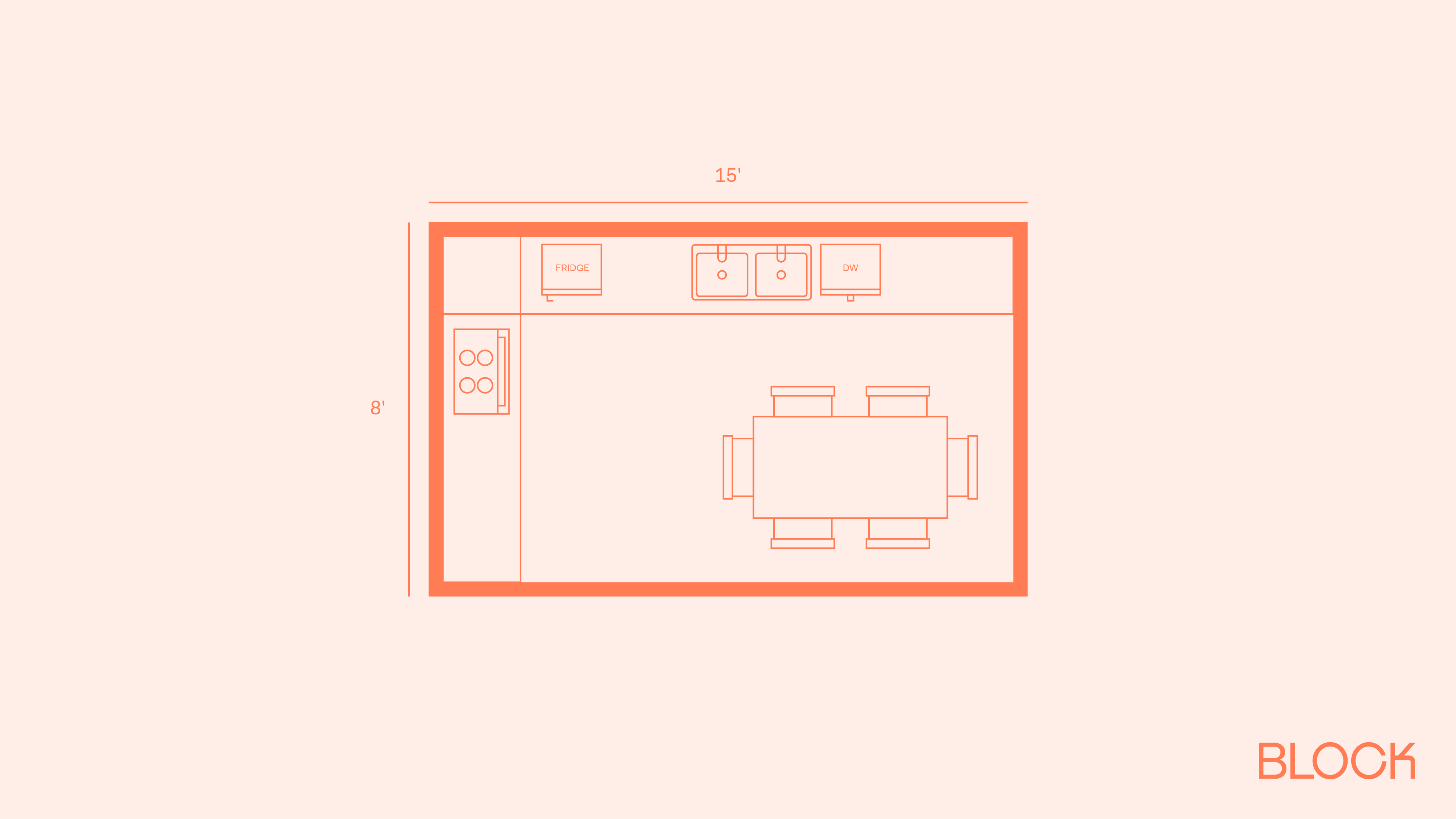 Block kitchen plan 15x8 layout idea