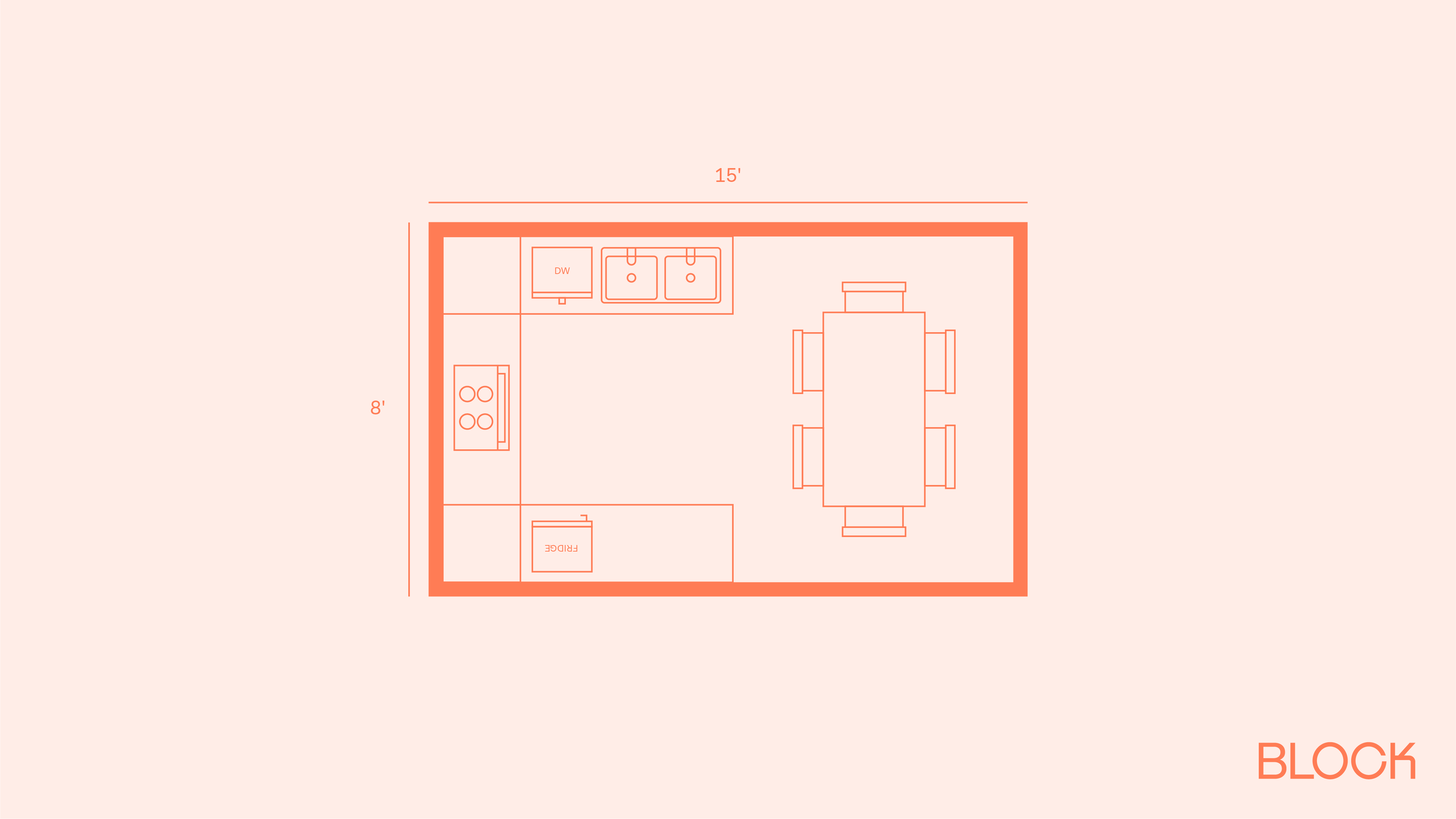 Block kitchen plan 15x8 layout idea