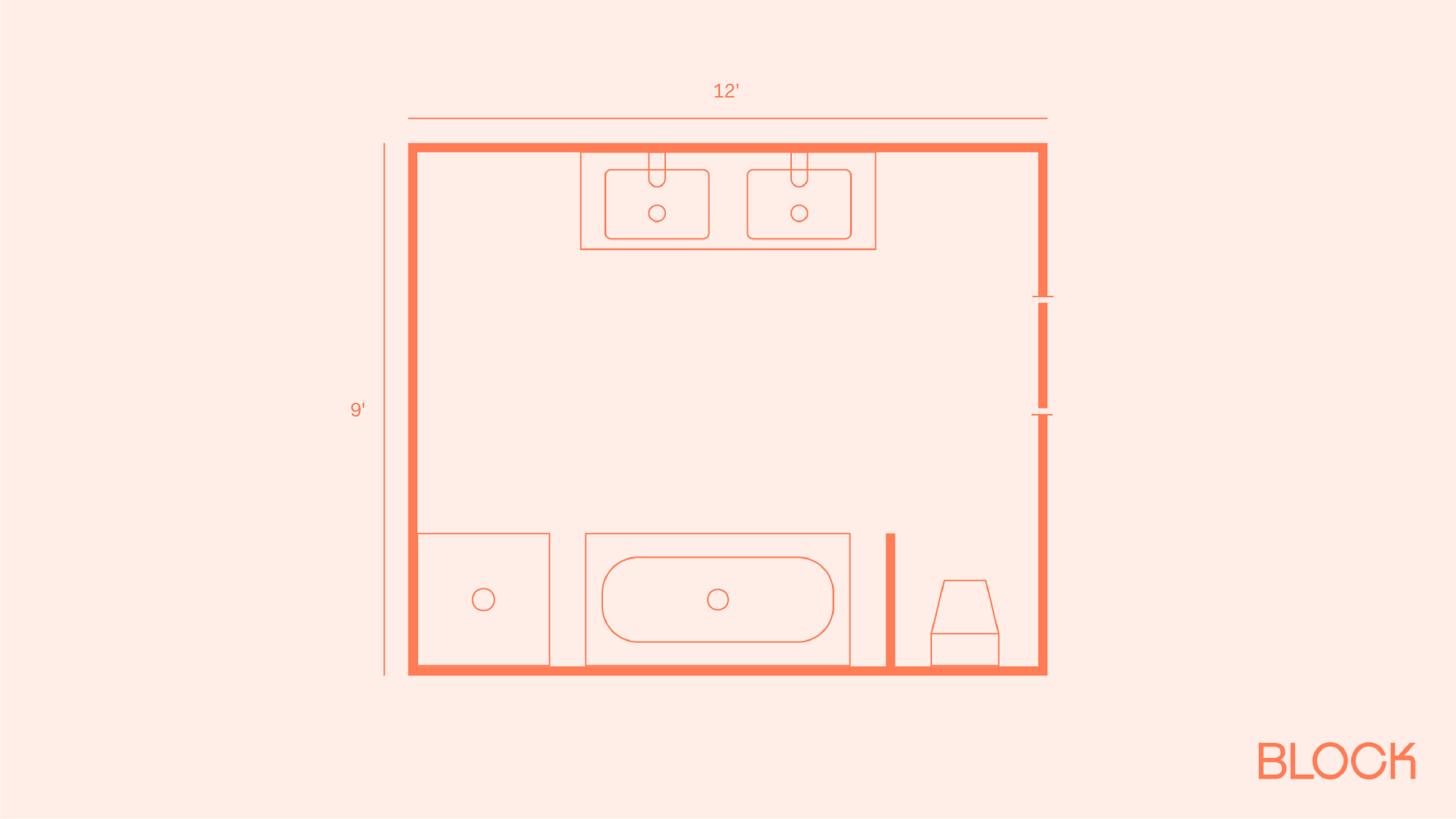 Block bathroom floor plan 9x12 layout