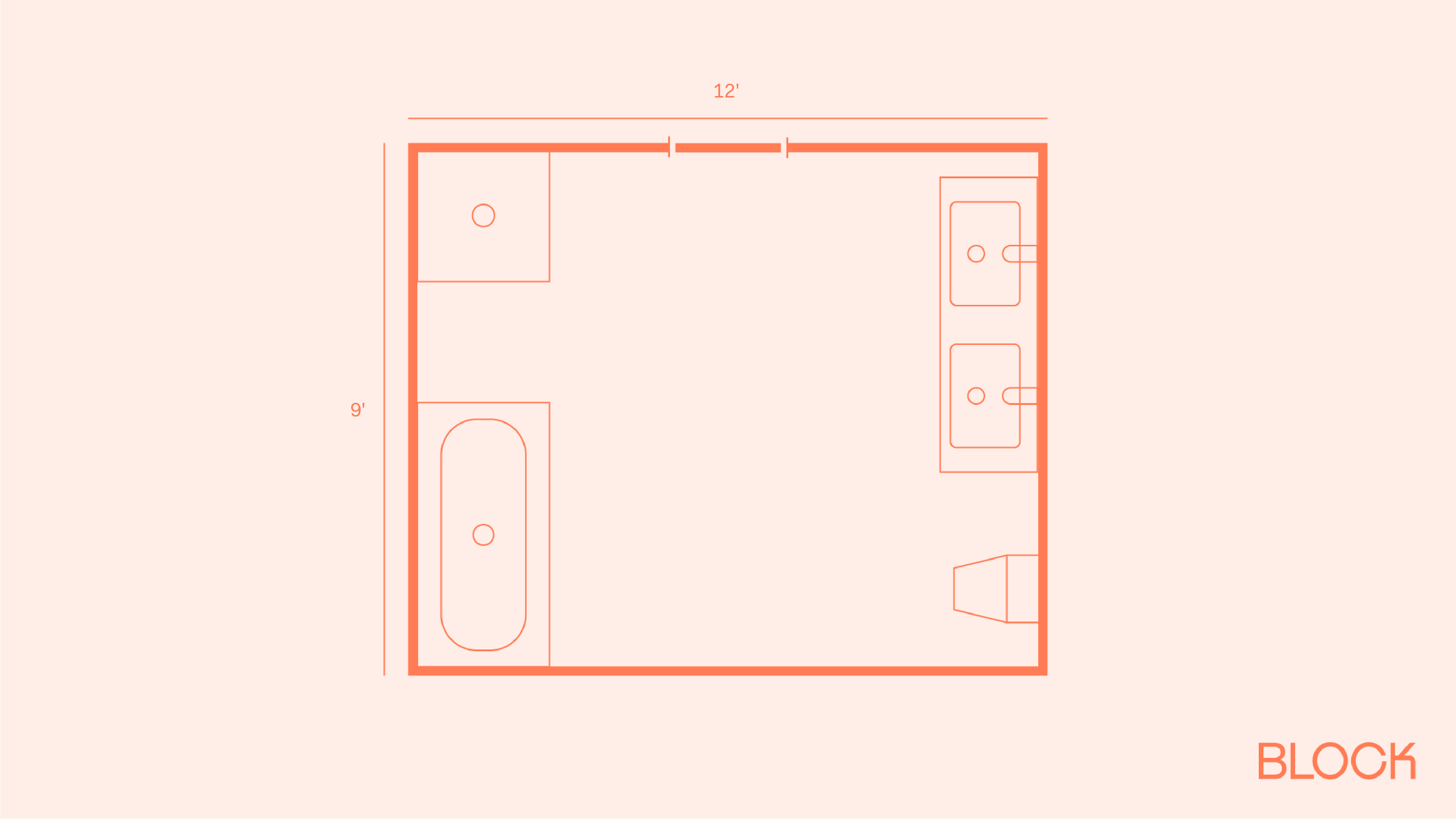 Block bathroom floor plan 9x12 layout