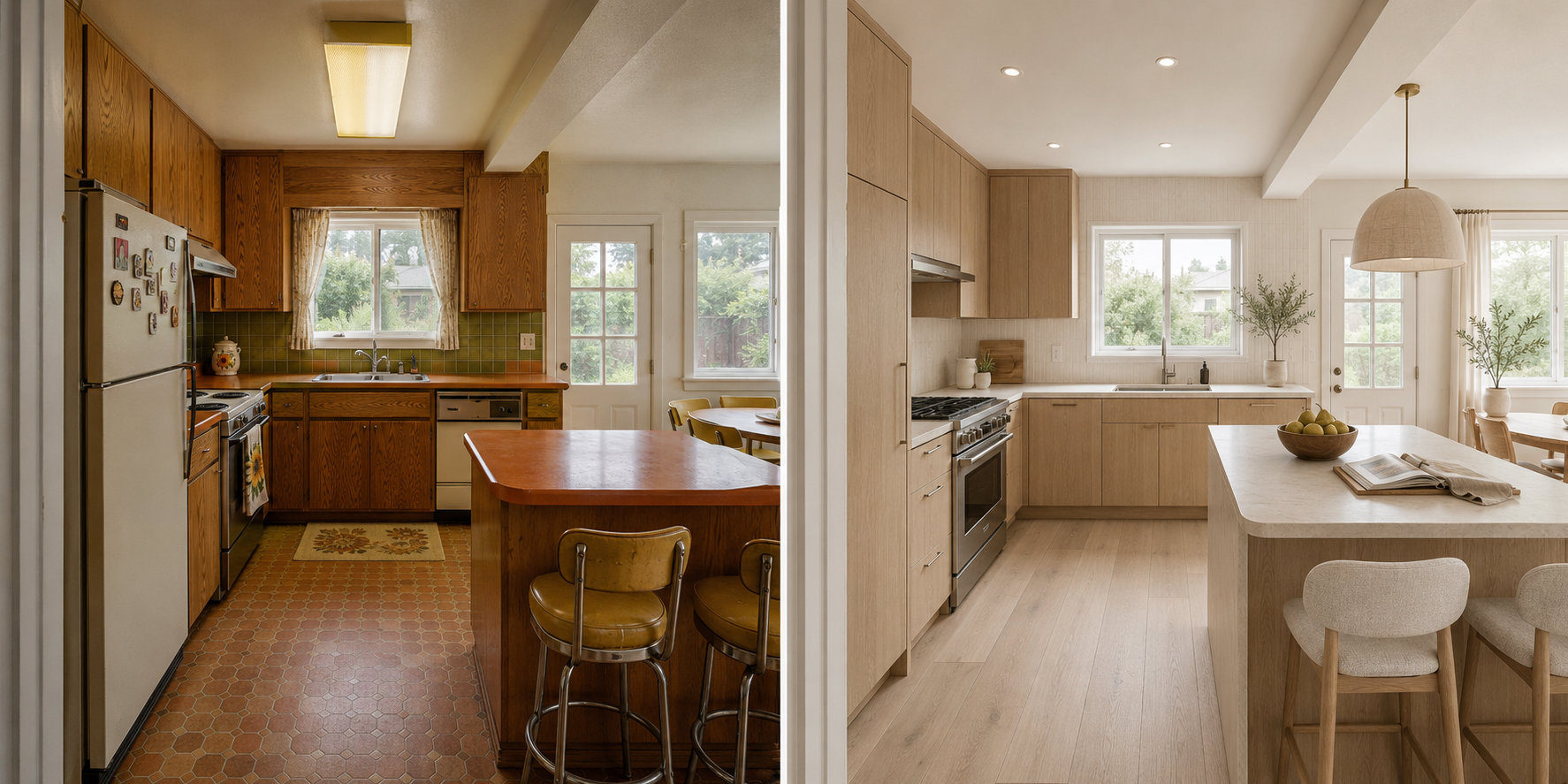 Bright Scandinavian Ranch Kitchen