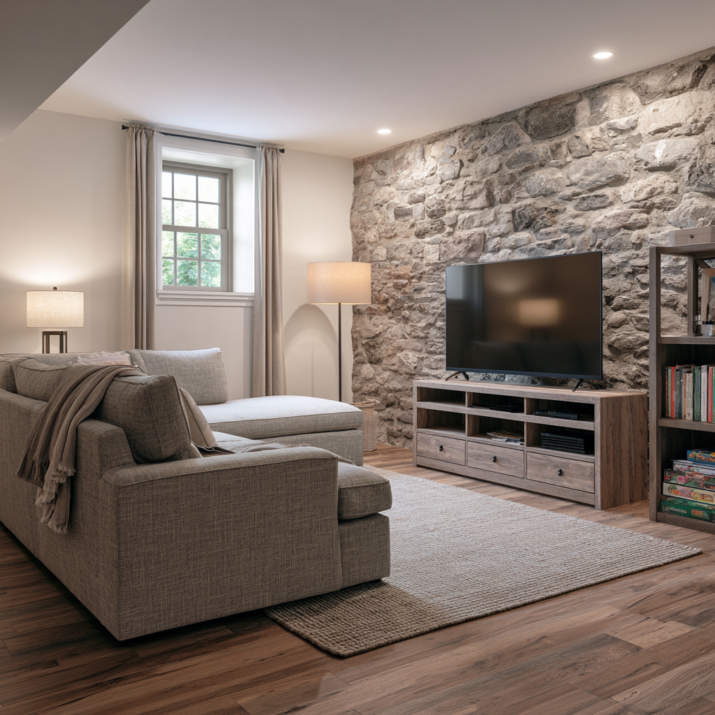 Colonial Home Basement