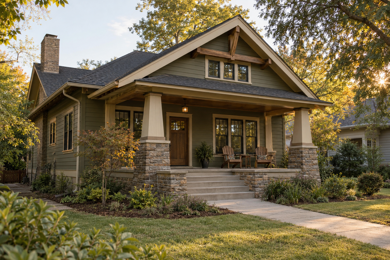 Craftsman Bungalow Gable Porch