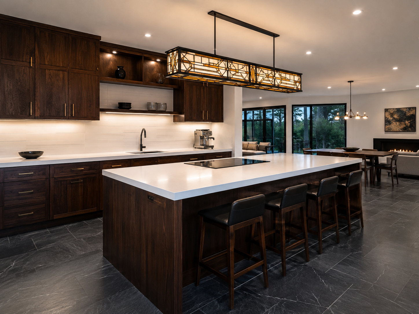 Dark Cabinets and Dark Floors Stained Glass