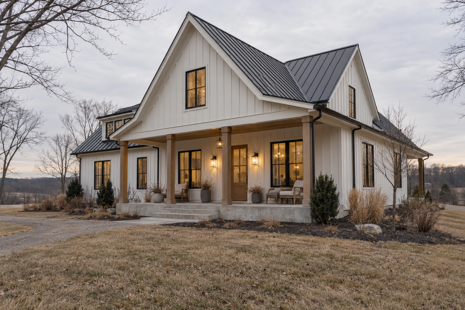 Farmhouse Home Porch Gable