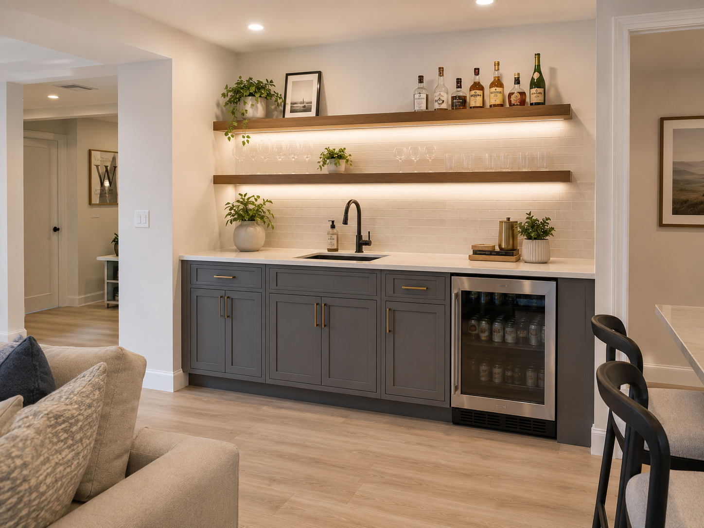 Finished Basement Wet Bar