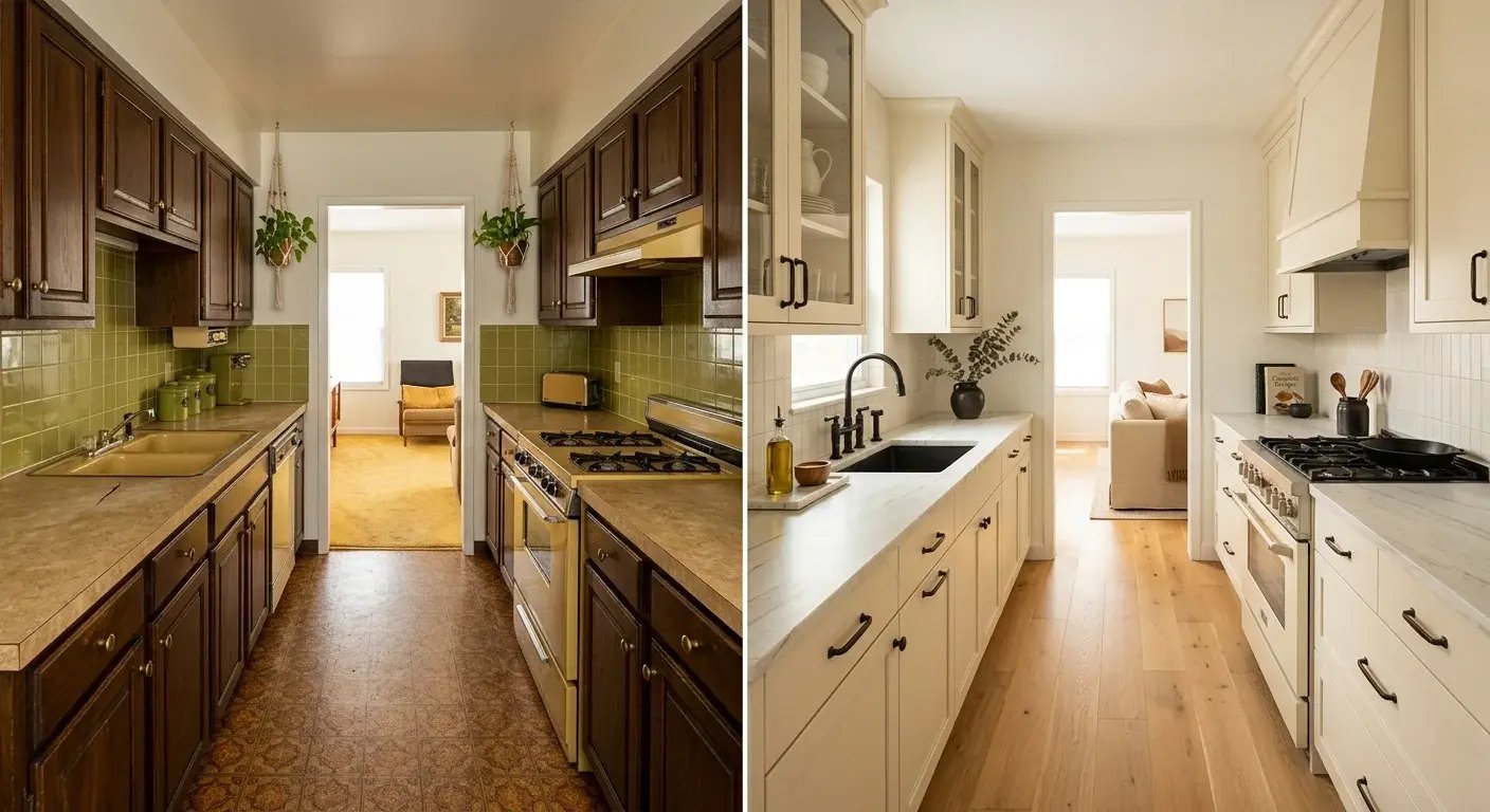 Galley Kitchen Before And After