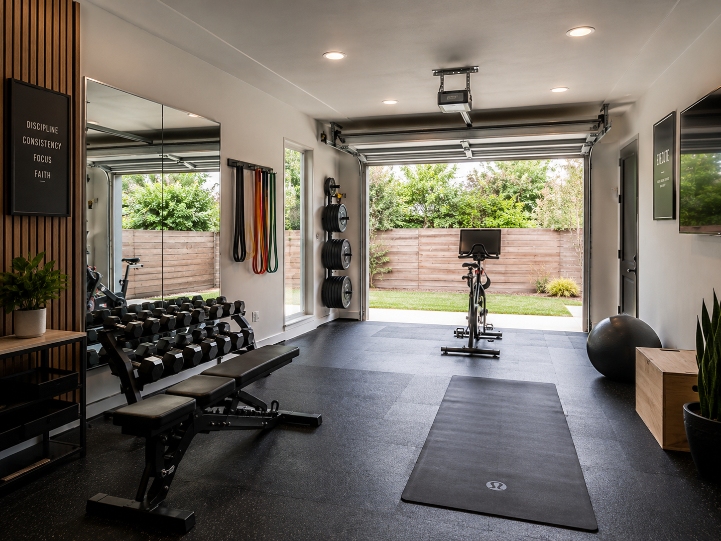 Garage to Gym Conversion Remodel