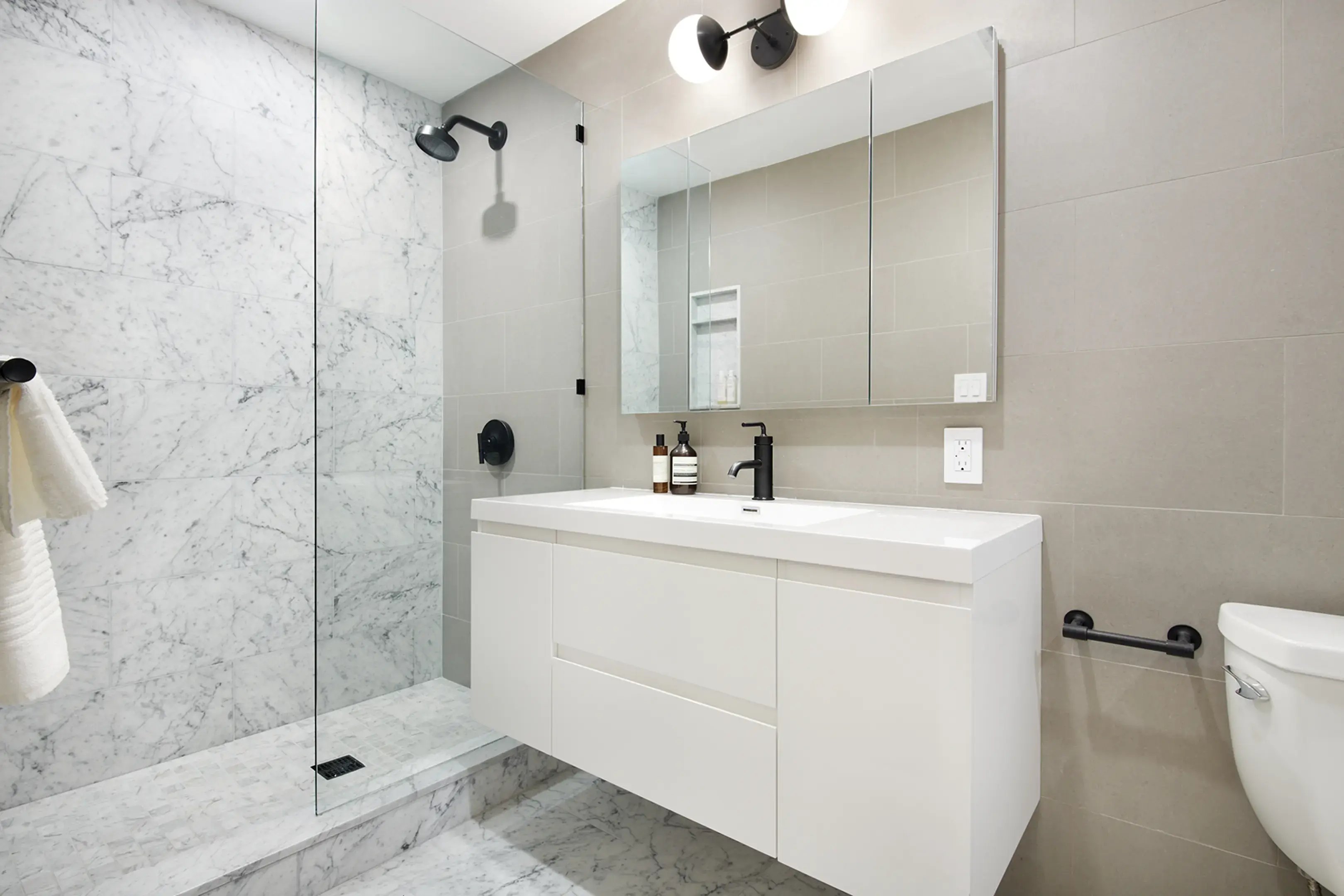 Stone-Rich Bathroom in NYC