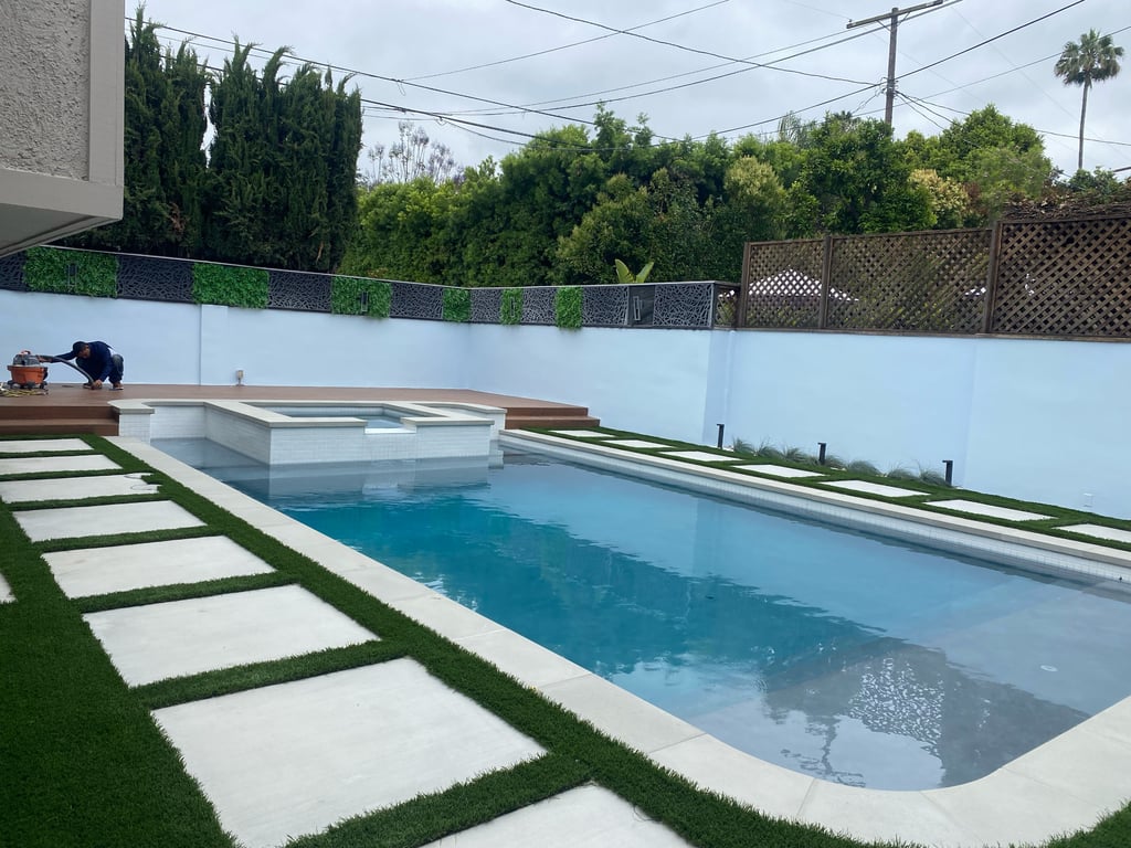 Finished outdoor living area at a Long Beach, California home