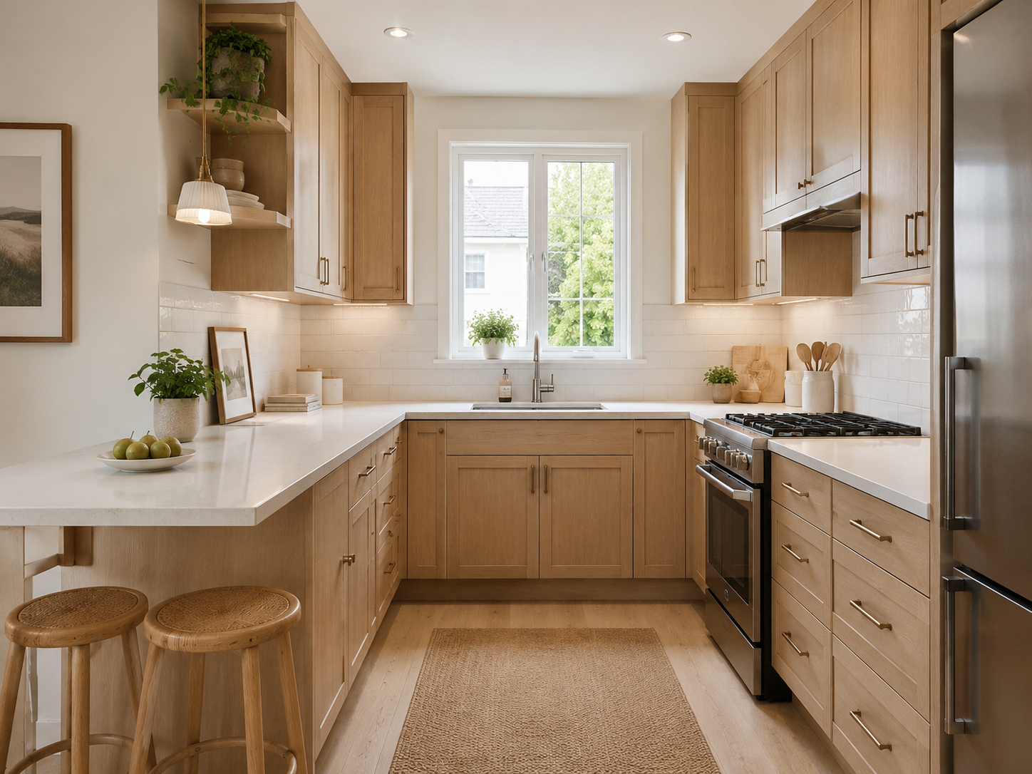 Light Wood U-Shaped Kitchen