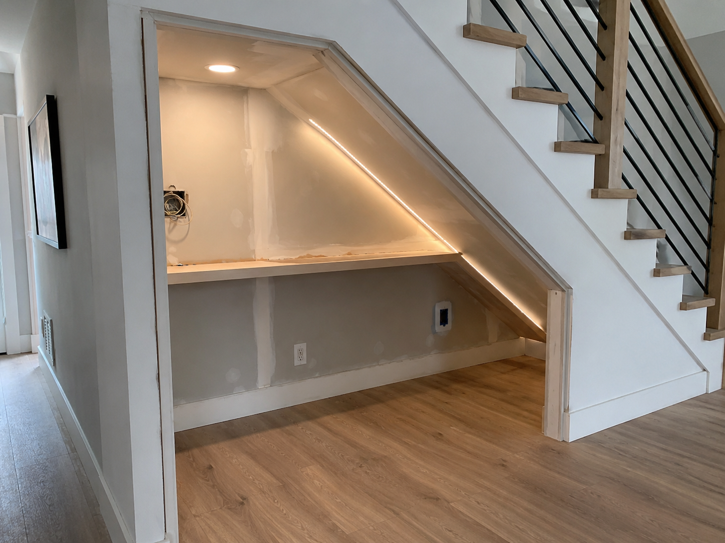 Mid-poject under desk area