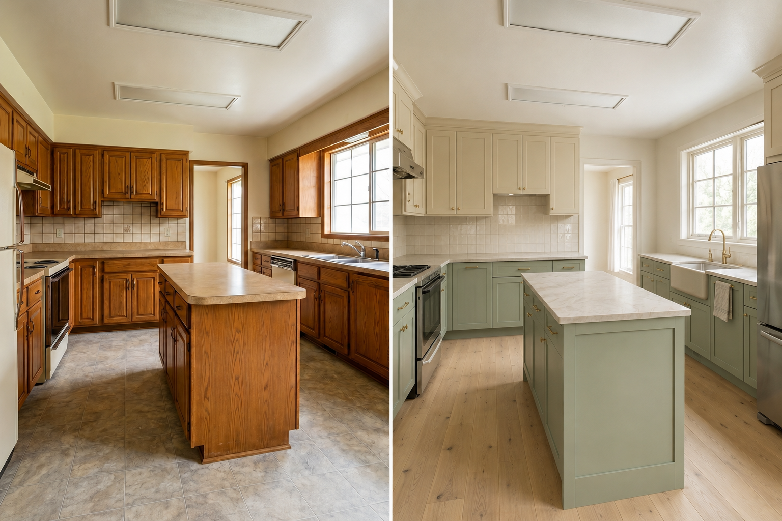 Pistachio and Sand Modern Farmhouse Kitchen-V2