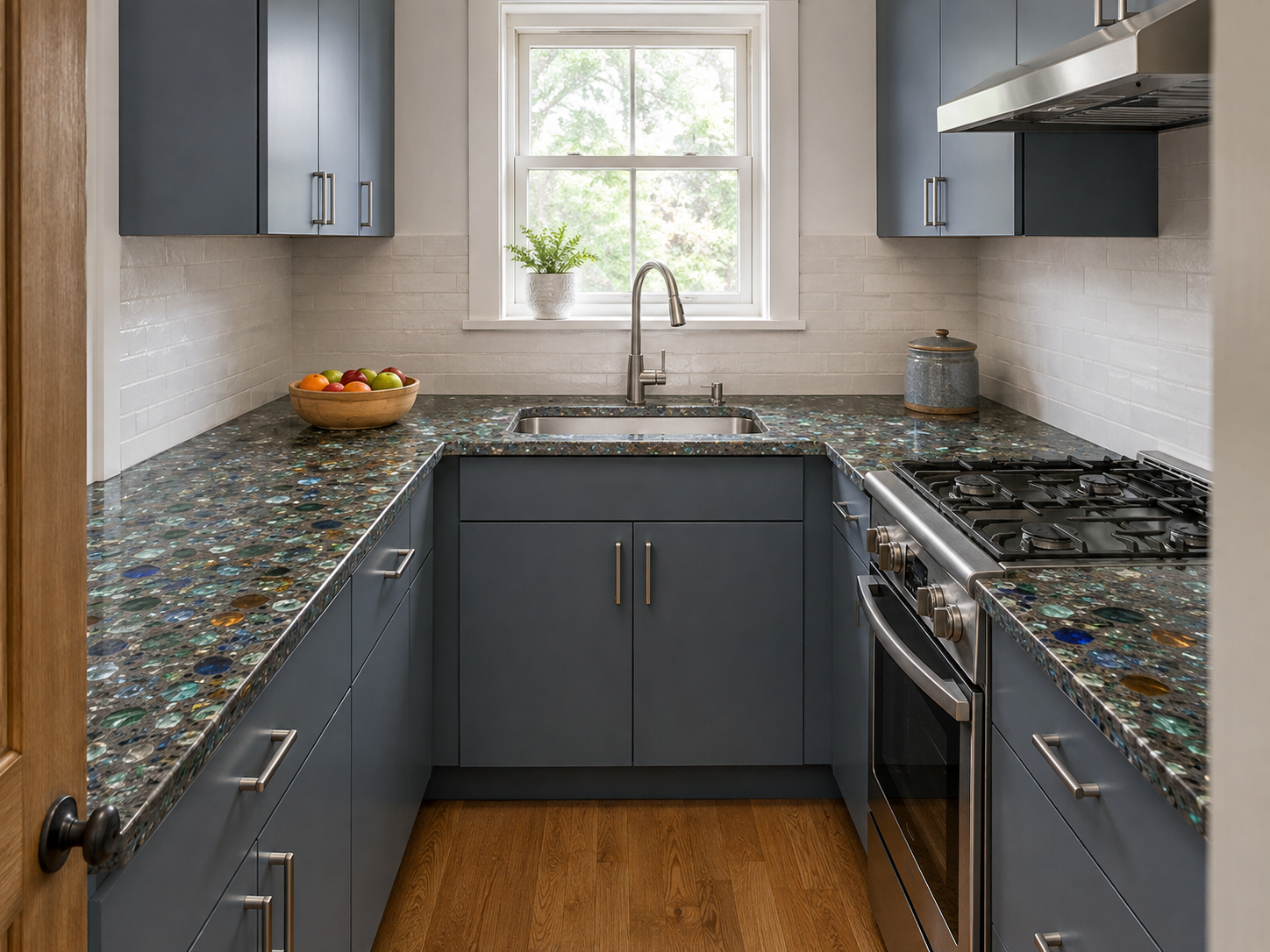 Recycled Glass Countertop - Dark