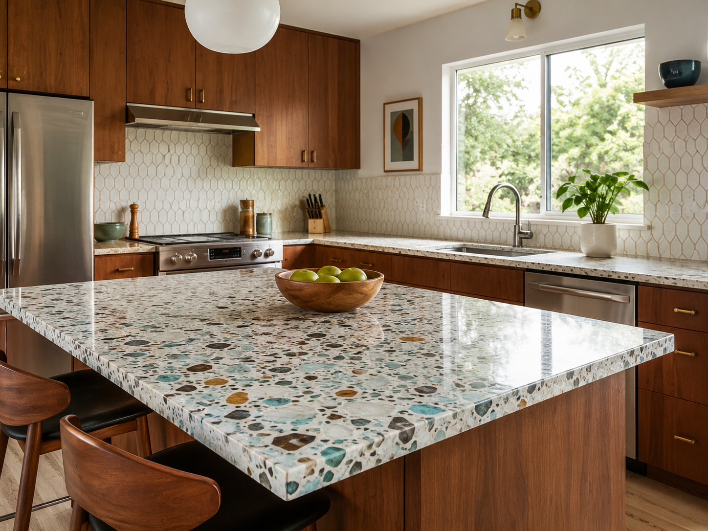 Recycled Glass Countertop - Retro