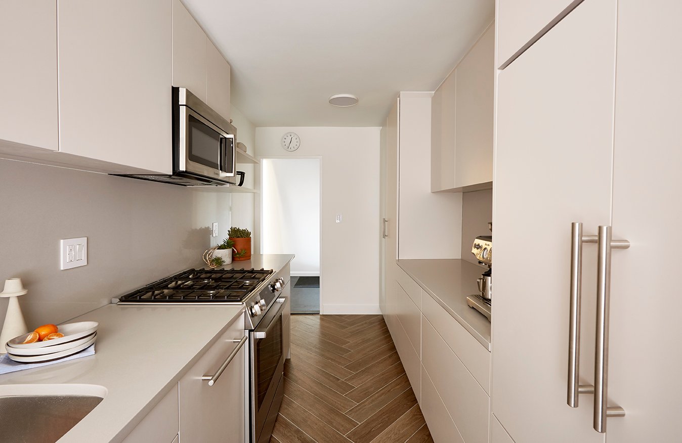 Minimalist Kitchen With Handle-Free Cabinets