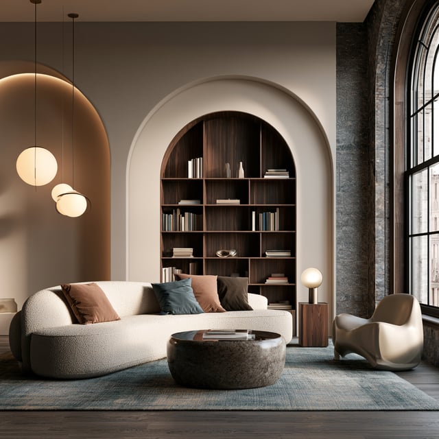 Retro Futurism Interior Design - Living Room
