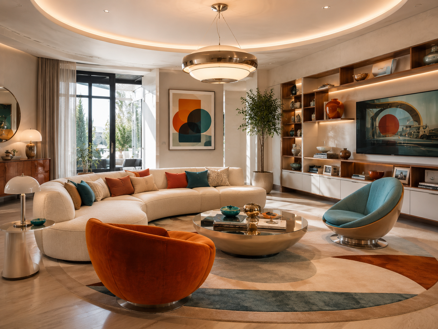 Retro Futurism Interior Design - living room