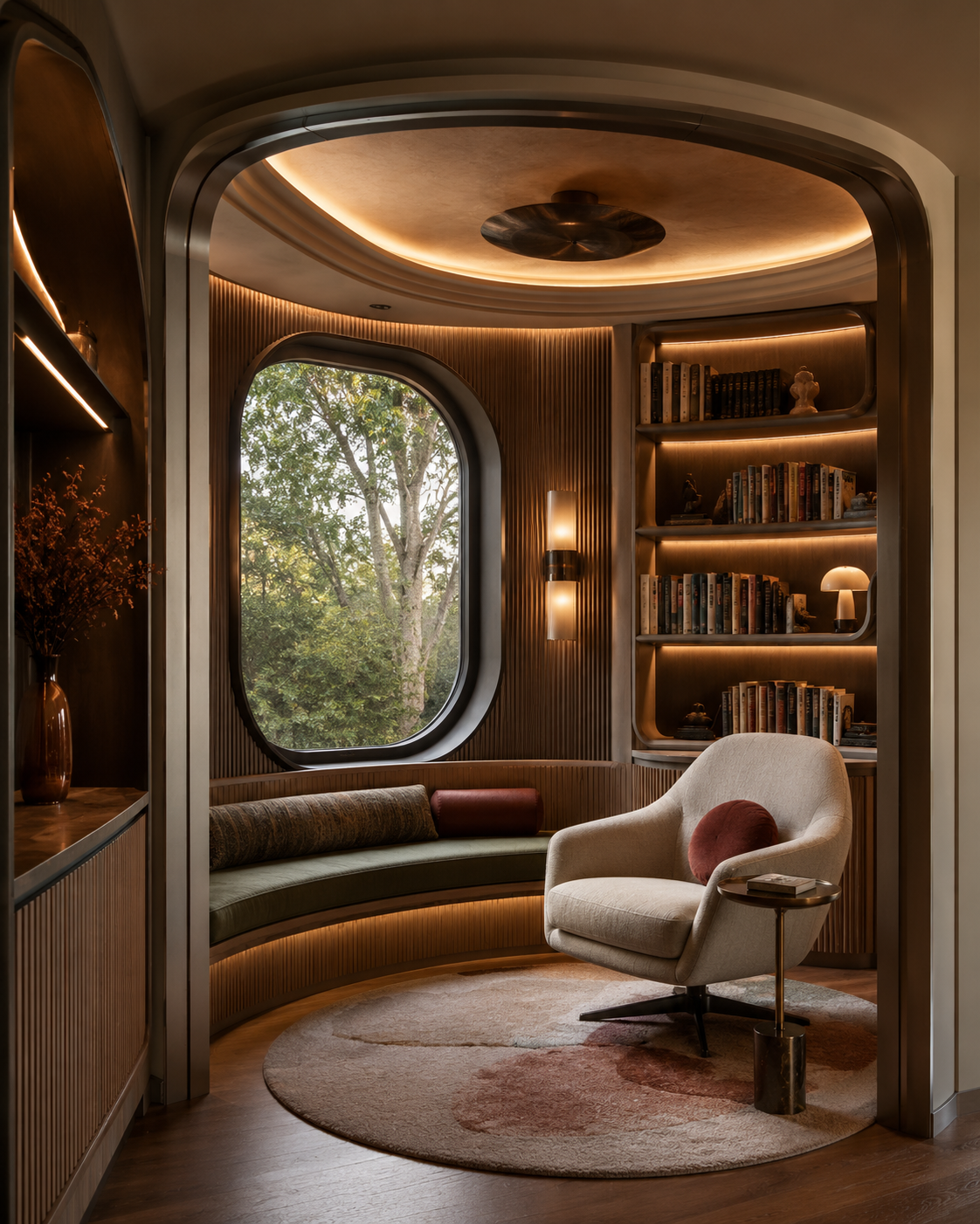 Retro Futurism Interior Design - reading nook