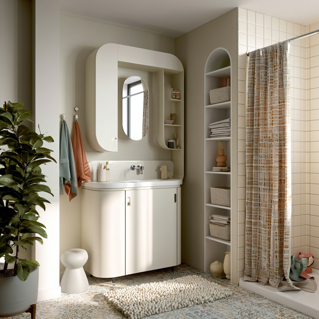 Retro Futurism Interior Design Bathroom