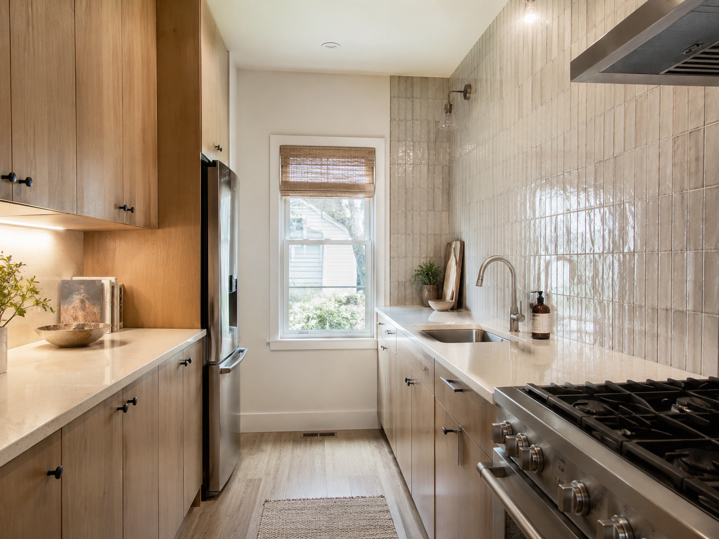 Run the backsplash to the ceiling - galley kitchen