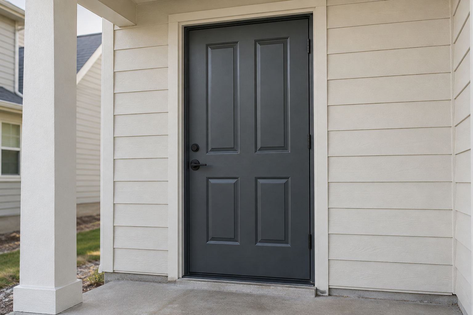 Steel Door Simple Black