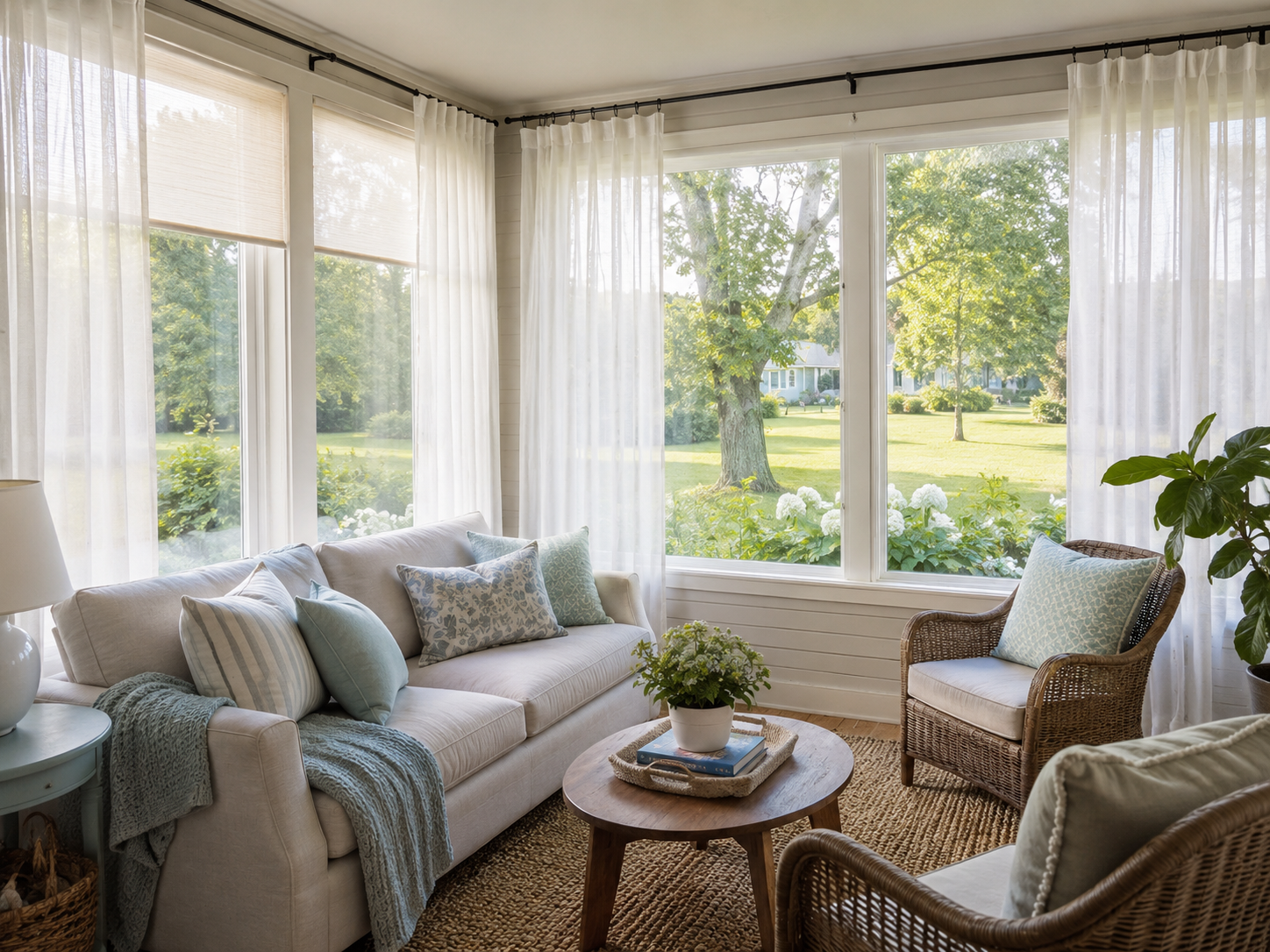 Sunroom With Curtains