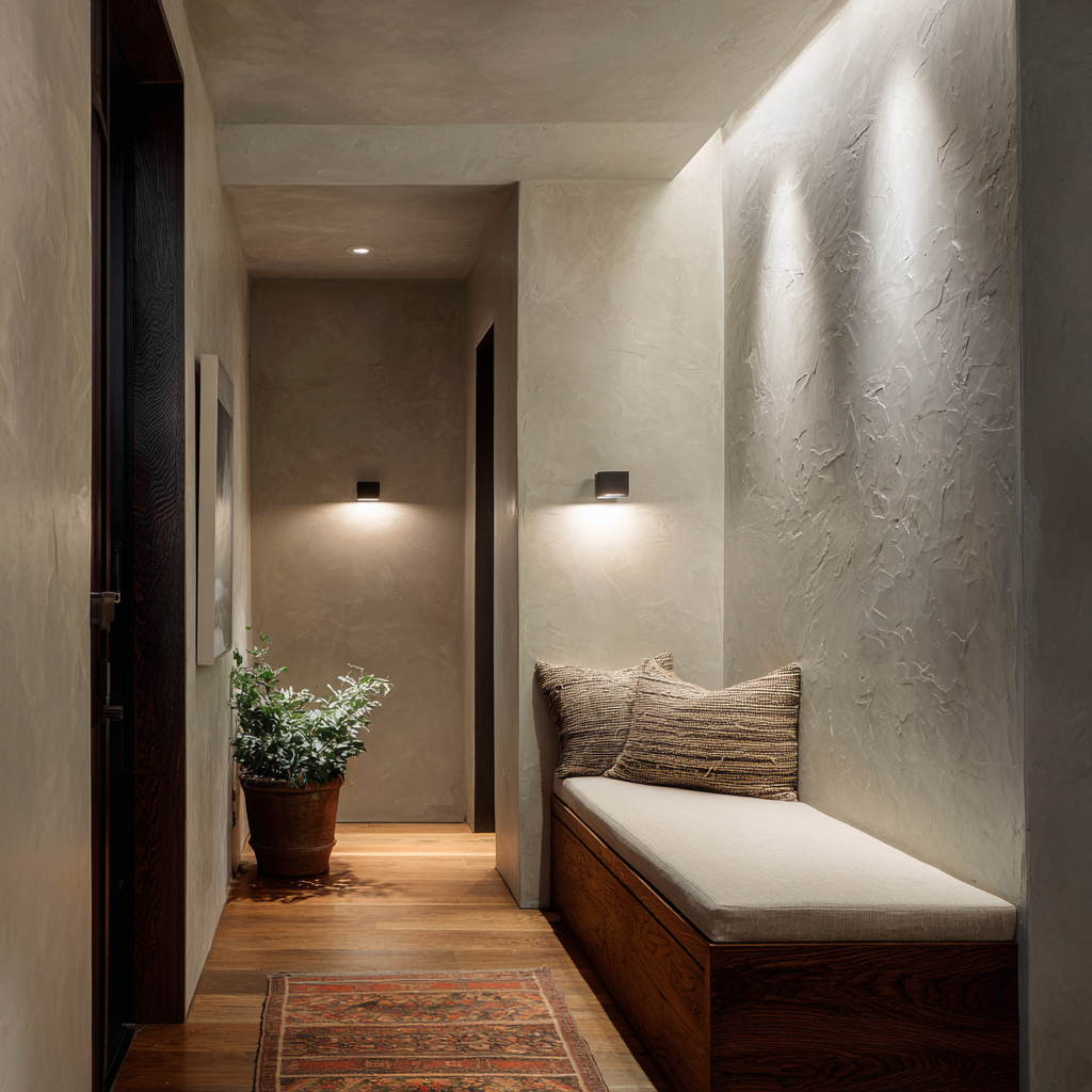 Texturized Plaster Walls Hallway